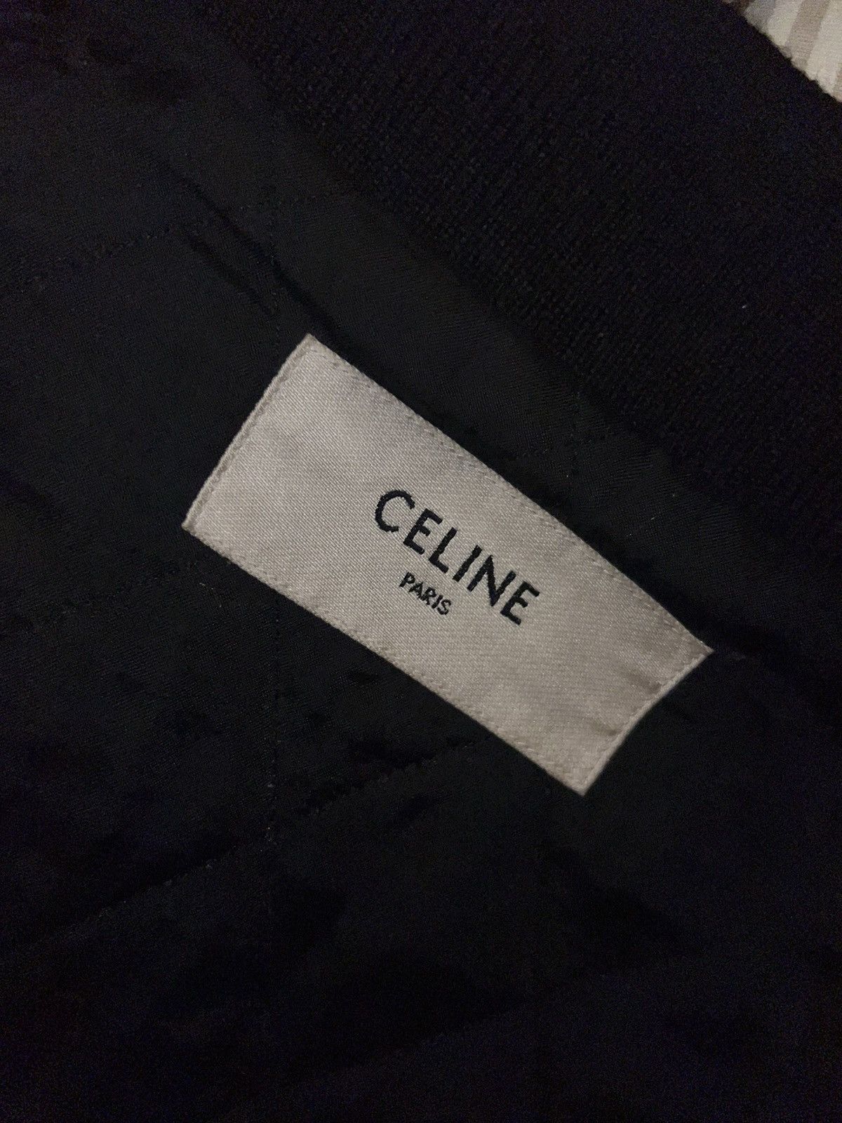 Celine CELINE x Hedi Slimane Leather Logo Bomber Jacket Size US M / EU 48-50 / 2 - 8 Thumbnail