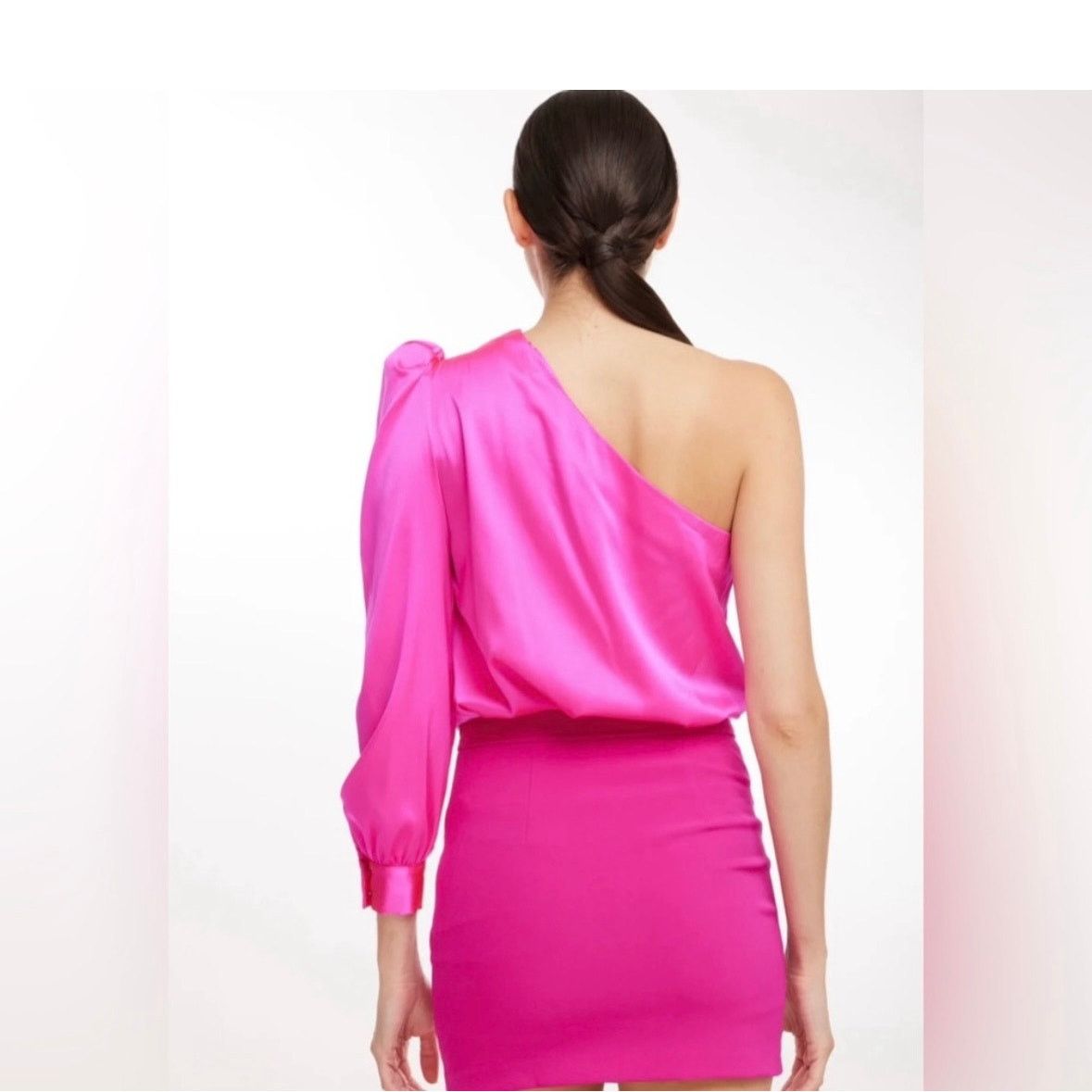 Generation Love NWT Generation Love Pink Adeline One Shoulder Silk Blouse XS Size XS / US 0-2 / IT 36-38 - 3 Thumbnail