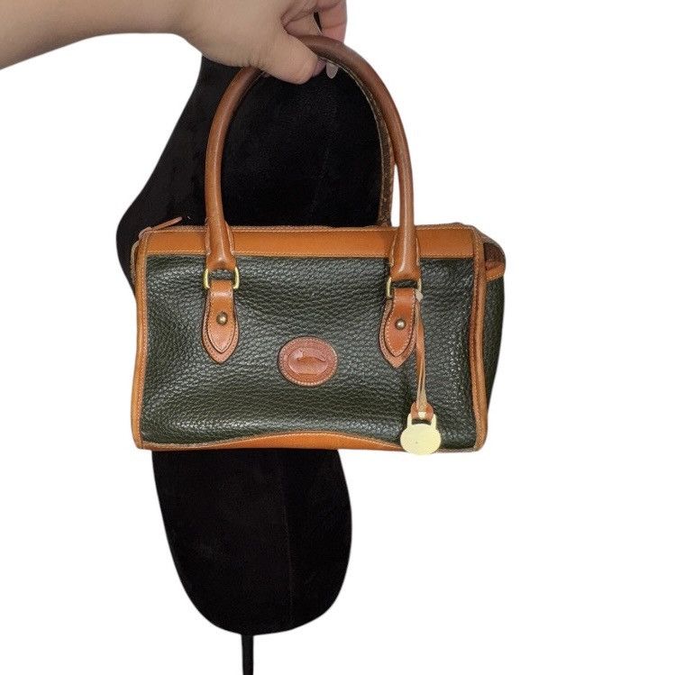 Dooney & Bourke × Vintage Dooney and Bourke Vintage Green and Brown Pebbled Leather Size ONE SIZE - 1 Thumbnail