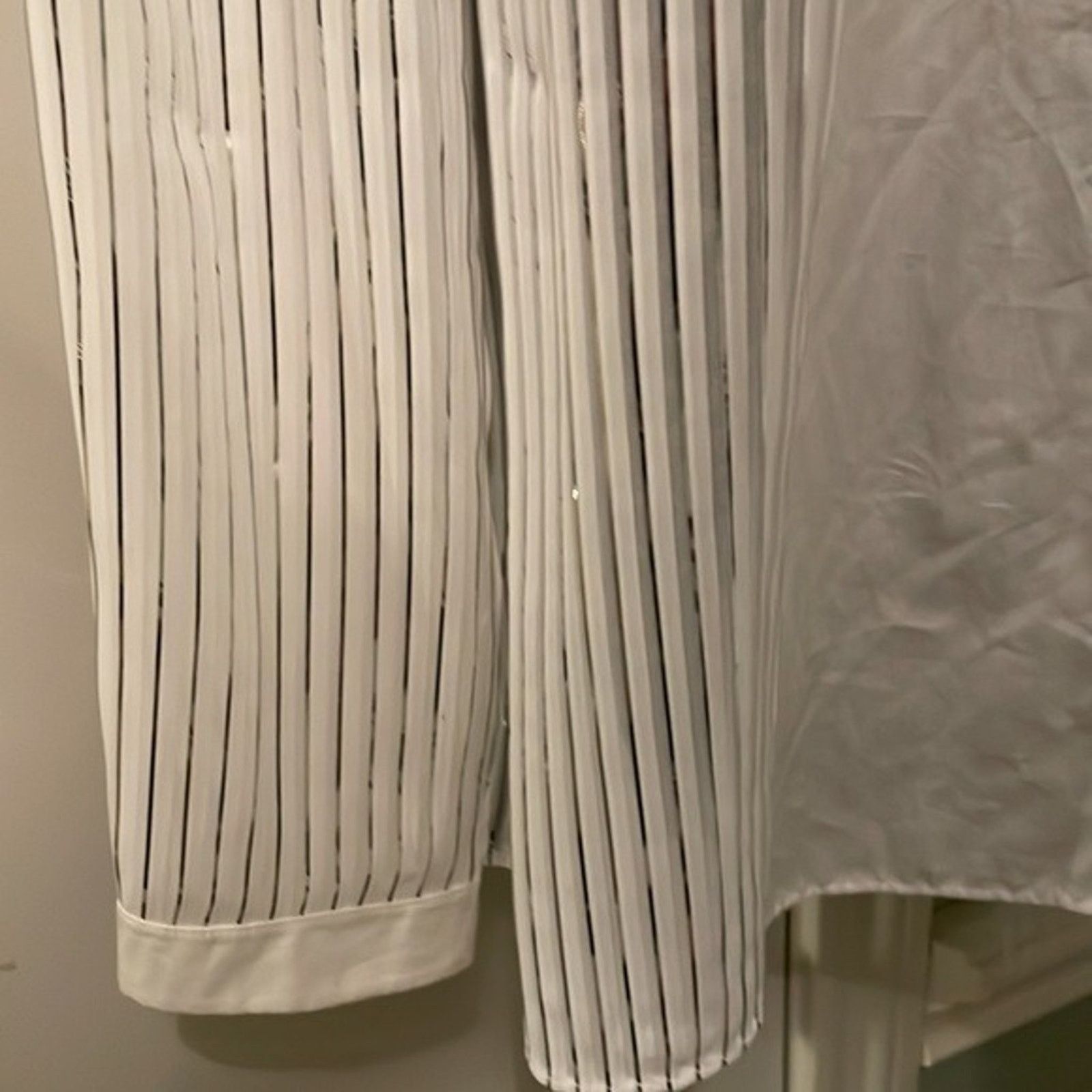 Akris Akris Blouse with Foil Pleats and Shirt Collar white silver Size XL / US 12-14 / IT 48-50 - 5 Thumbnail