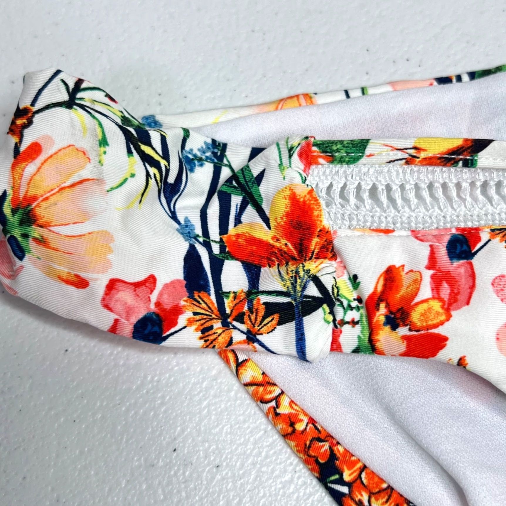Lucky Brand Lucky Brand Bikini Bottom M White Multicolor Floral Beach Summer Swim Bottom Women Size 32" / US 10 / IT 46 - 5 Thumbnail
