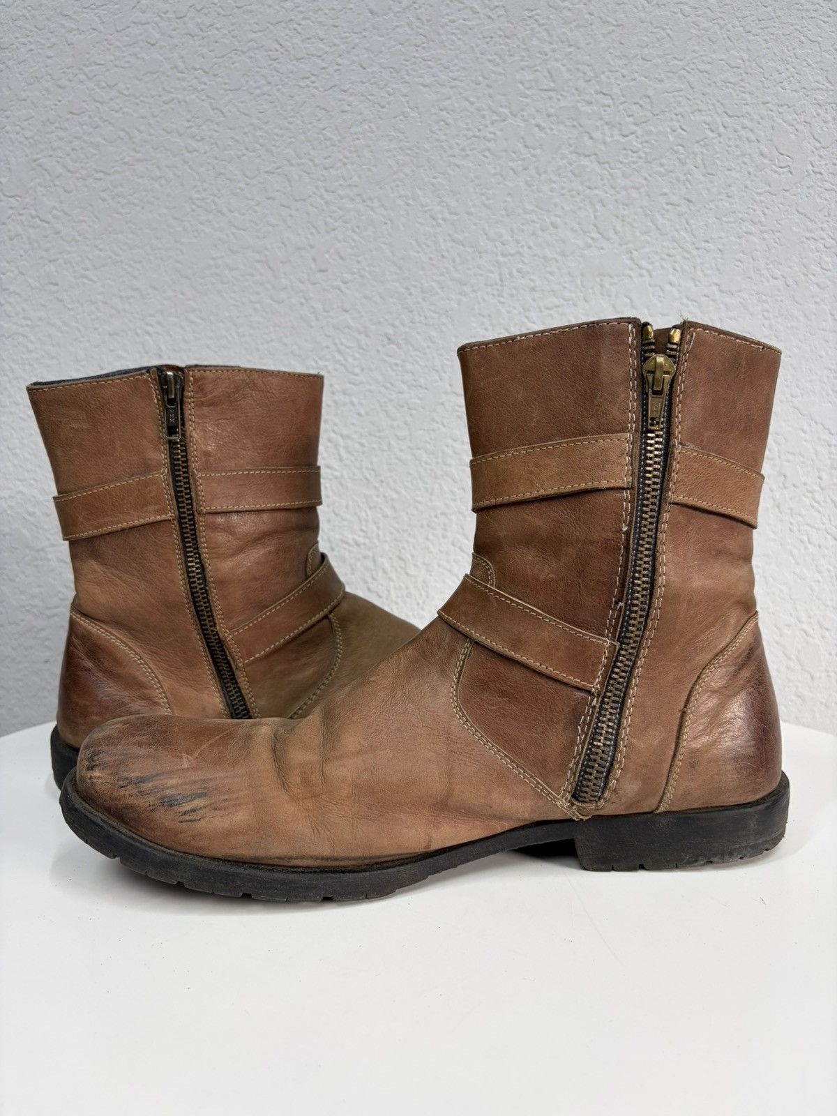 Hedi Slimane VTG Brown Leather Buckle Boots Carol Christian Poell Style Size US 11 / EU 44 - 6 Thumbnail