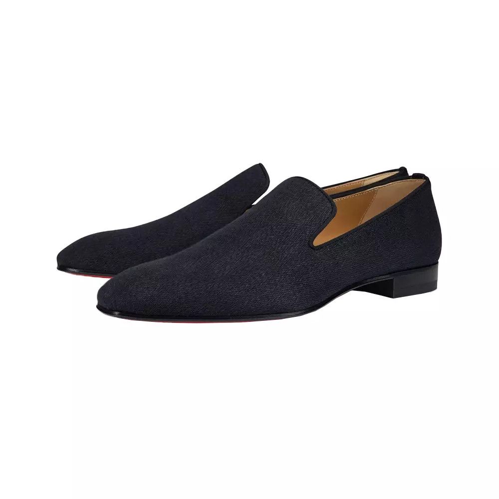 Christian Louboutin o1s1wg110225 Dandelion Wool Loafers in Black Size US 11 / EU 44 - 1 Thumbnail