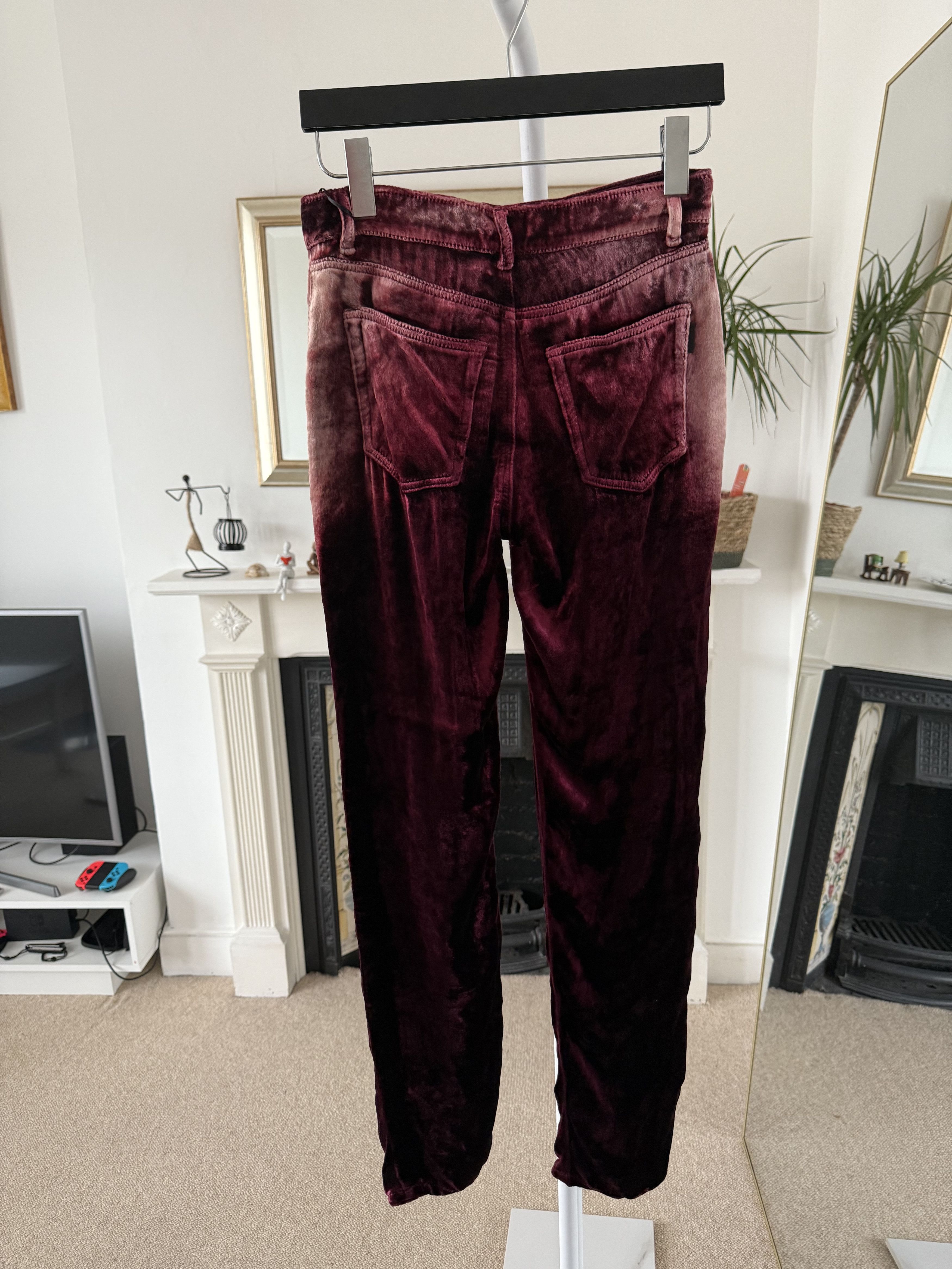 Saint Laurent Paris SS20' Saint Laurent Cropped Bleached Velvet Trousers Size US 28 / EU 44 - 6 Thumbnail