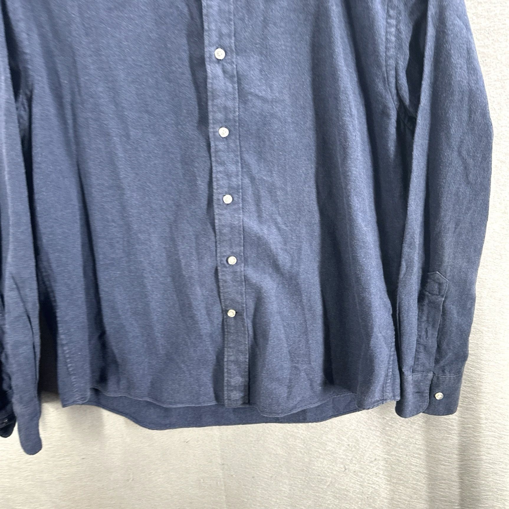 Suitsupply Suitsupply Blue Flannel Dress Shirt Mens Small Button Down Cotton Preppy Shirt Blue 90s? Size 36R - 4 Thumbnail