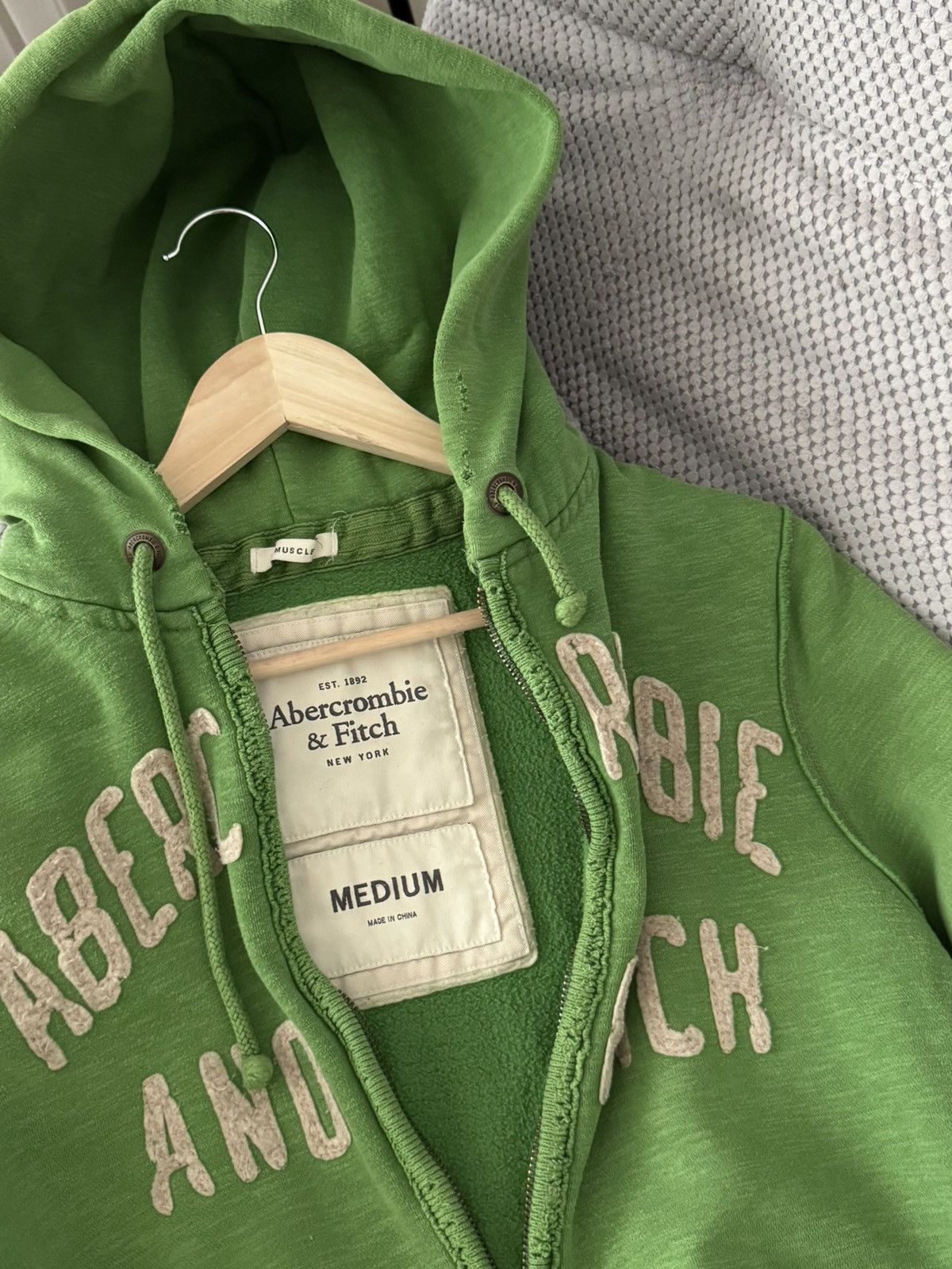 Abercrombie & Fitch Abercrombie & Fitch Y2K Distressed Green Zip Hoodie Size US M / EU 48-50 / 2 - 12 Thumbnail