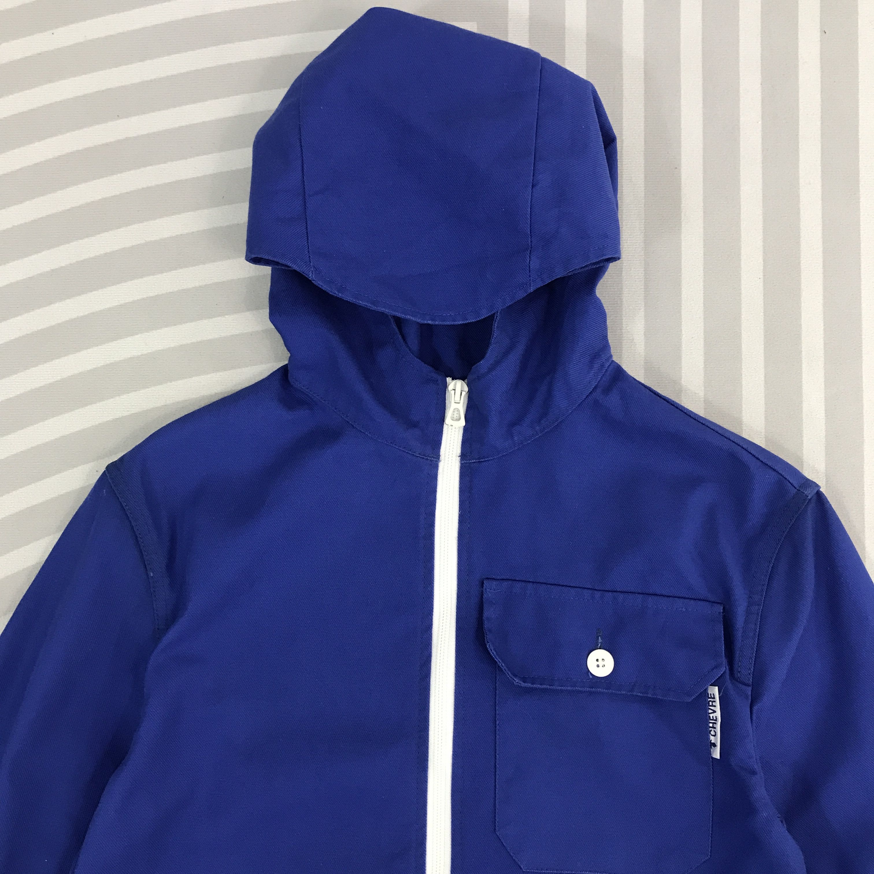 Japanese Brand × Vintage Vintage Chevre Cotton blue hoodie zipper Jacket Size US L / EU 52-54 / 3 - 2 Thumbnail