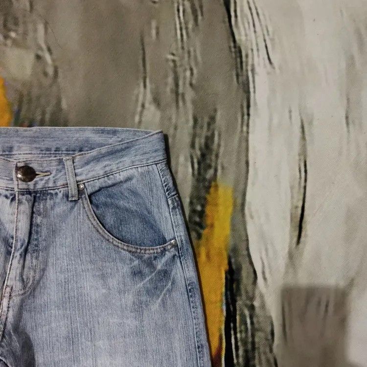 Vintage VINTAGE PINK LATTE DISTRESSED FADED BLUE JEANS PANTS Size US 30 / EU 46 - 6 Thumbnail