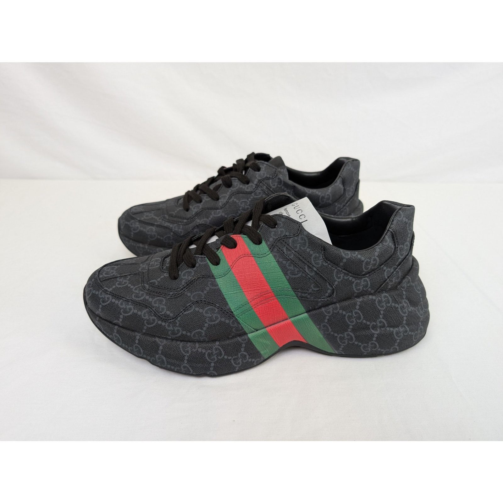 Gucci o1rshd1 Rython Sneakers in Black/Green/Red Size US 11.5 / EU 44-45 - 9 Thumbnail