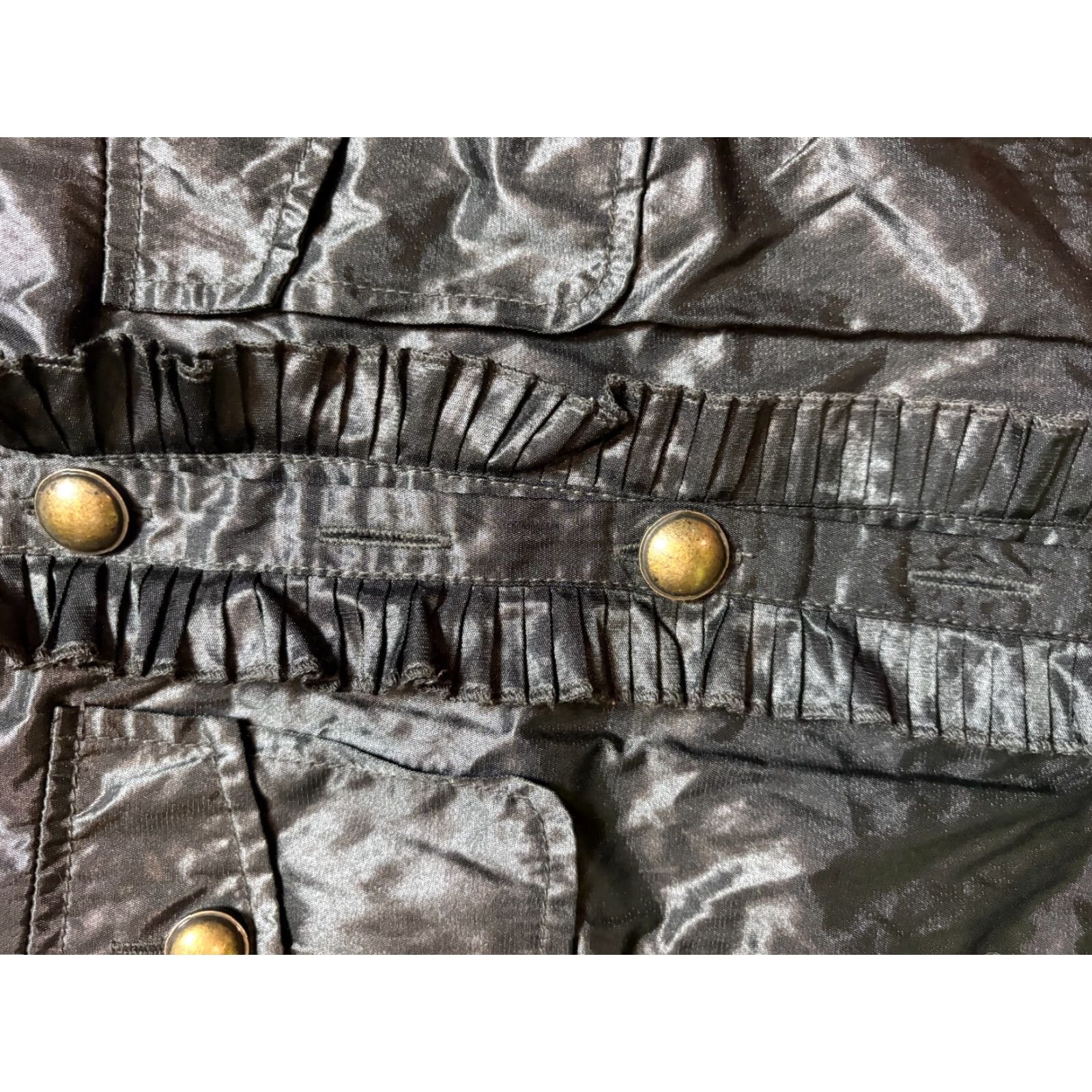 Vintage Chicos Jacket Womens 0 Black Metallic Button Up Shiny Long Sleeve 4 Pocket Size XS / US 0-2 / IT 36-38 - 6 Thumbnail