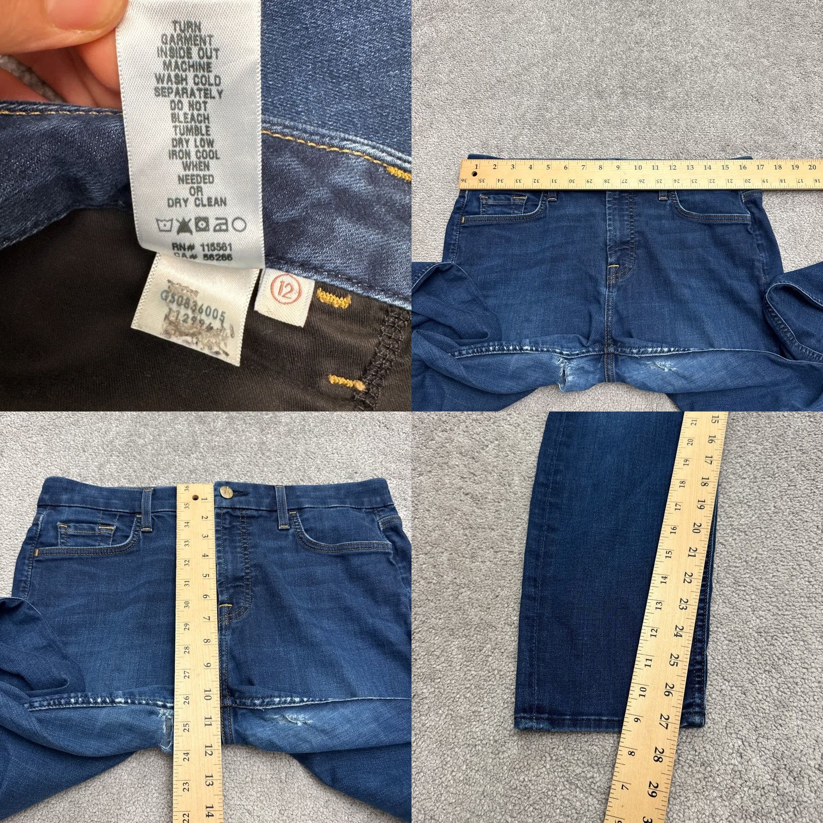 7 For All Mankind Jen7 7 For All Mankind Slim Boyfriend Denim Jeans Womens 12 Dark Wash Distressed - Minor Size 34" / US 12 / IT 48 - 9 Thumbnail