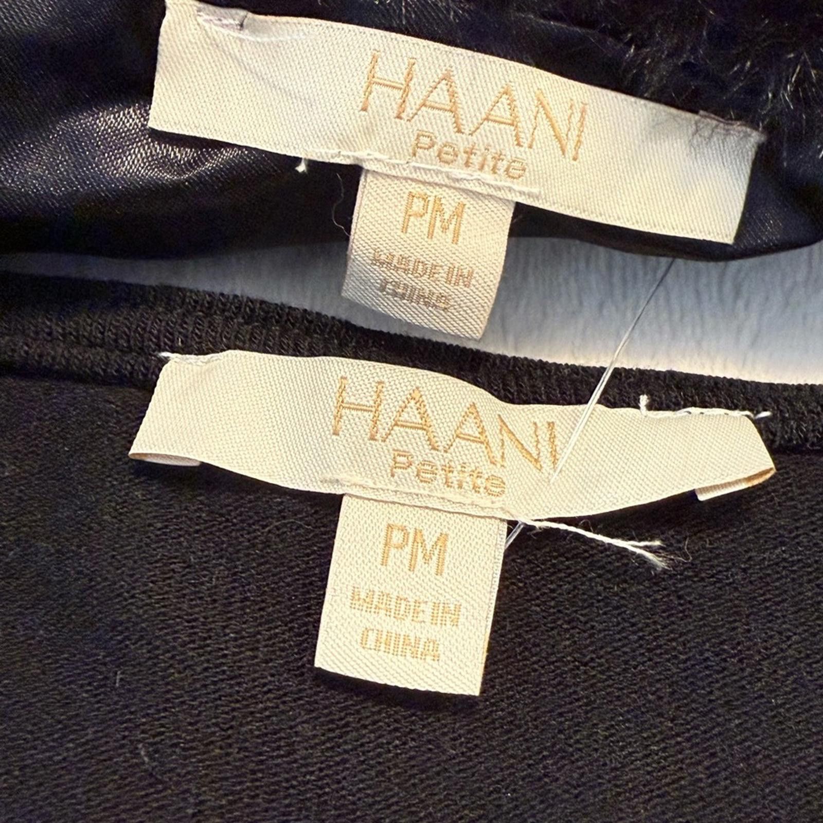 Cole Haan Haani Black Teddy Jacket & Tee shirt midi dress set SZ PM Size M / US 6-8 / IT 42-44 - 4 Thumbnail