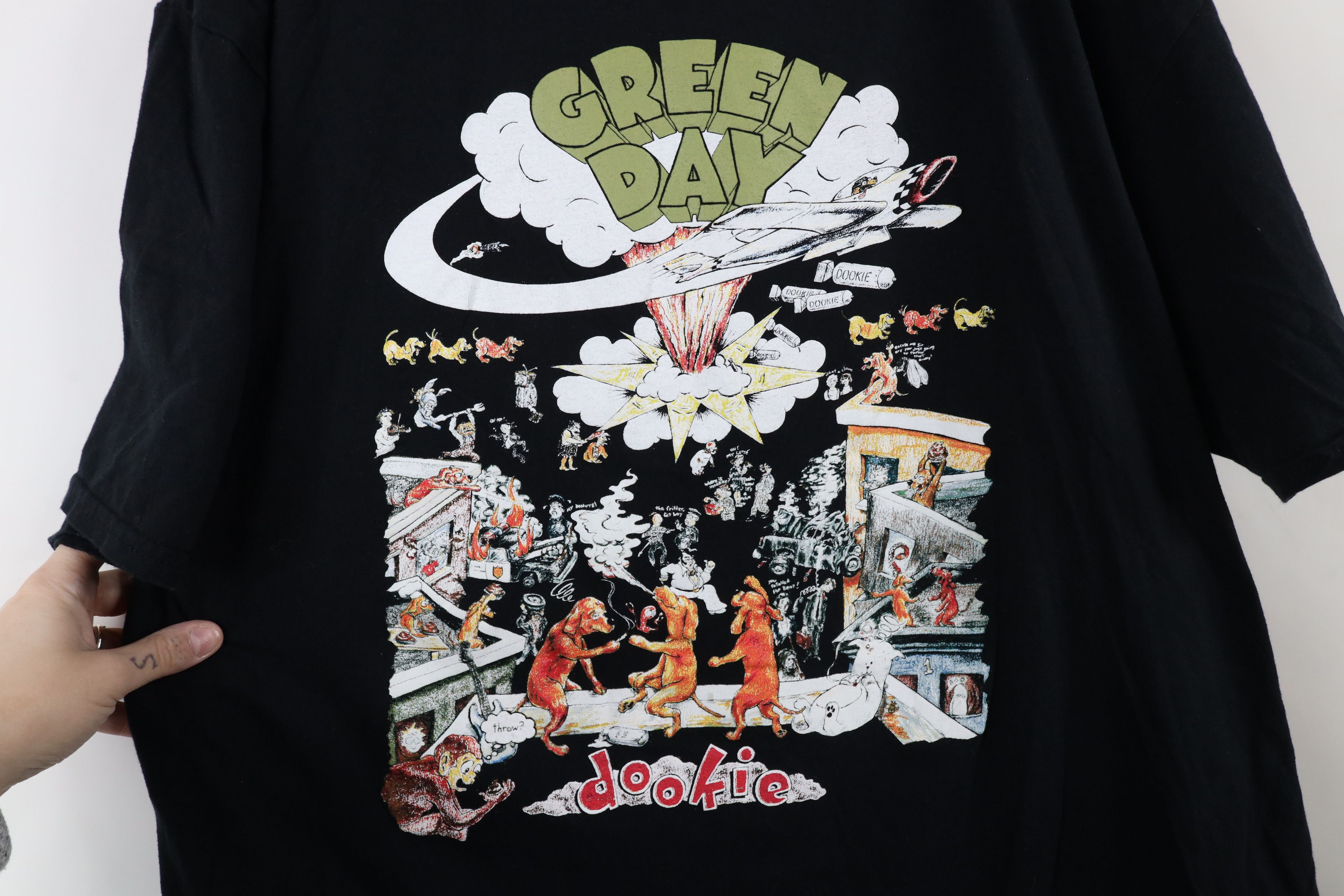 Vintage Retro Spell Dookie Green Day Band Short Sleeve T-Shirt Black Size US XXL / EU 58 / 5 - 4 Thumbnail