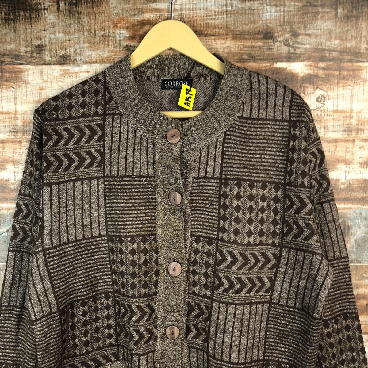 Homespun Knitwear × Japanese Brand Collosse Brown Patterned Cardigans Knitwear #A1877 Size M / US 6-8 / IT 42-44 - 5 Thumbnail