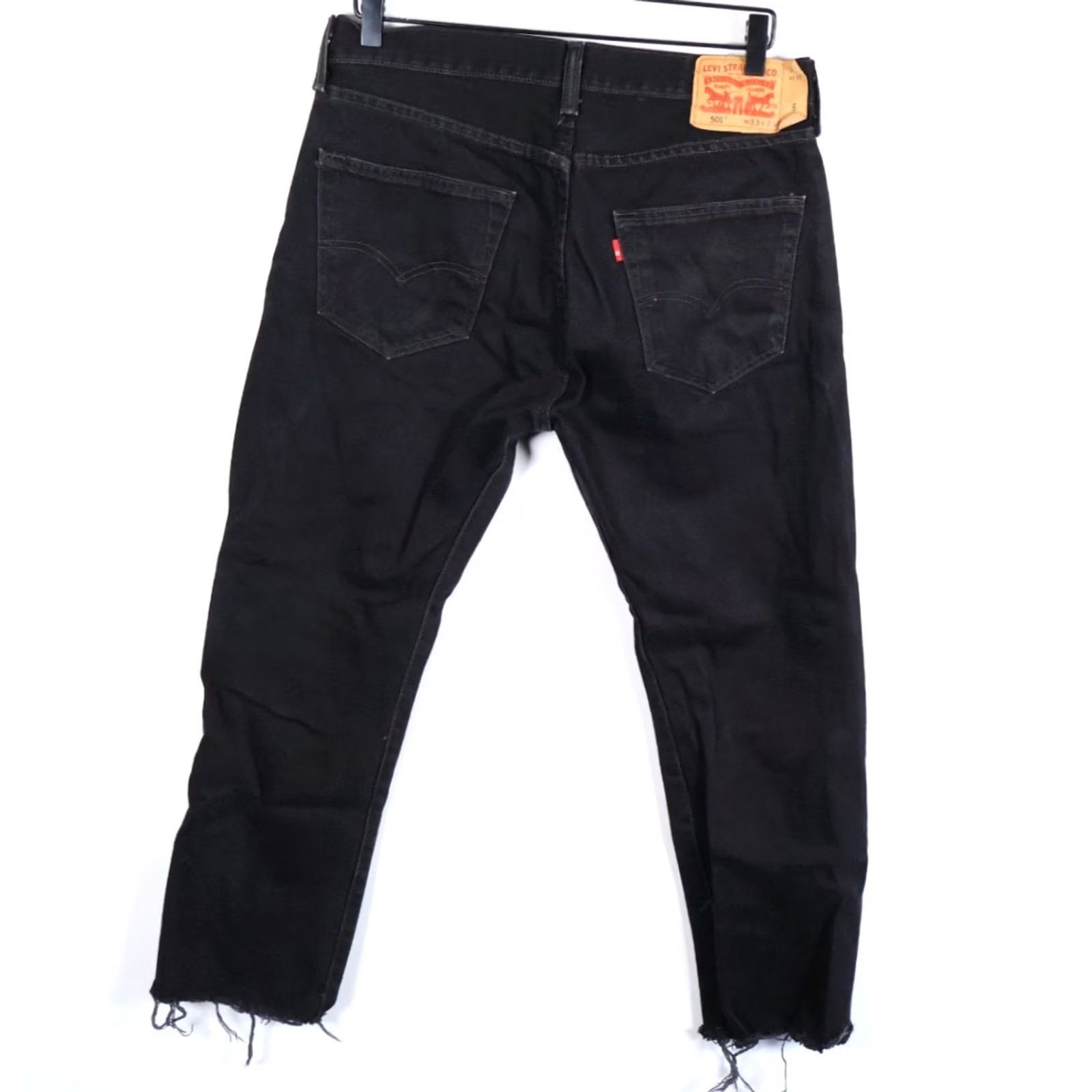 Levi's Levi's 501 Jeans Men's 32 x 26 Black Denim Button Fly Distressed Straight Leg Vintage Grunge Retro Mens Size US 32 / EU 48 - 2 Thumbnail