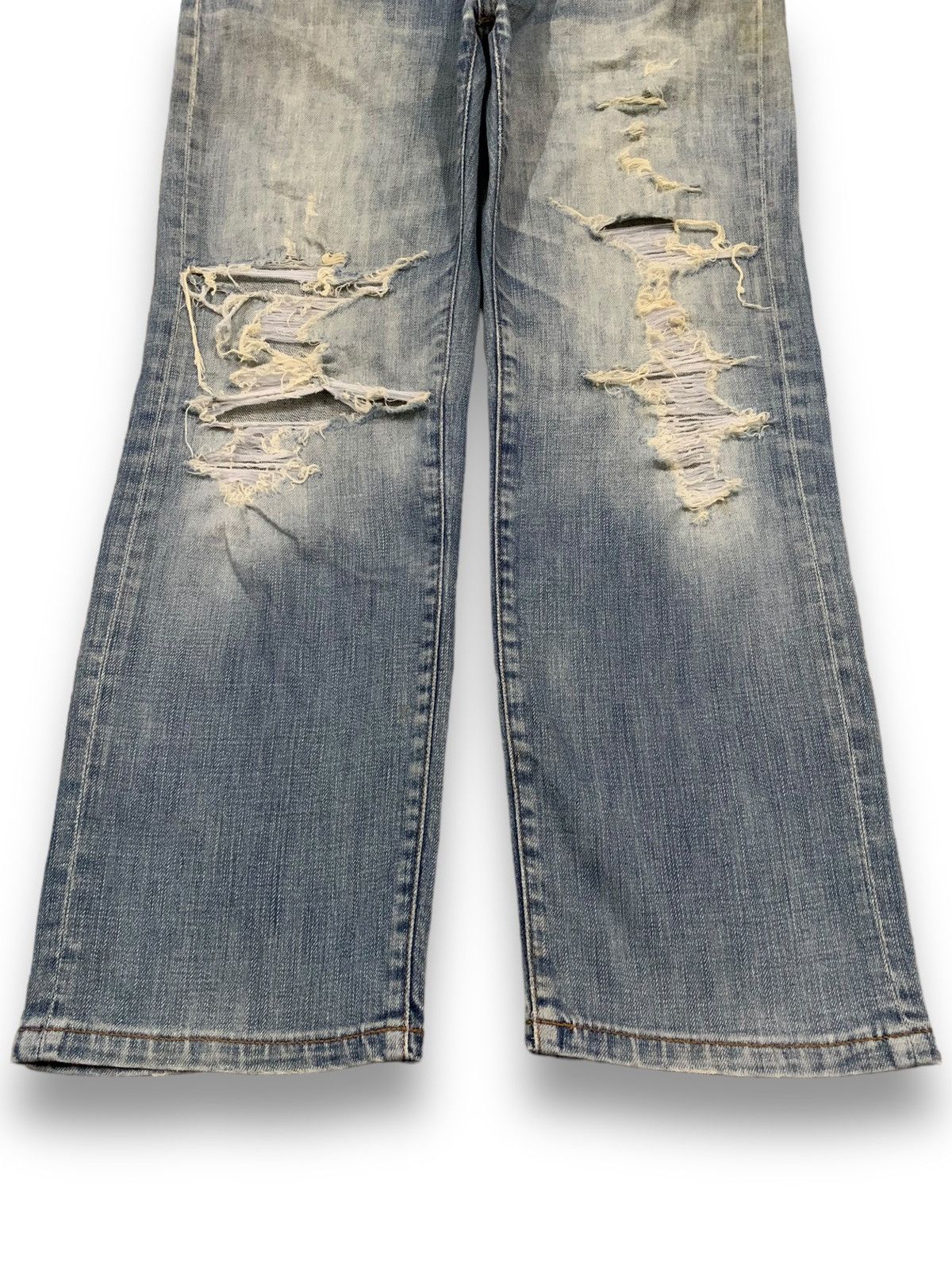 Japanese Brand Vintage Japanese Brand Dirty Mud Wash Loose Distressed Jeans Size US 35 - 8 Thumbnail