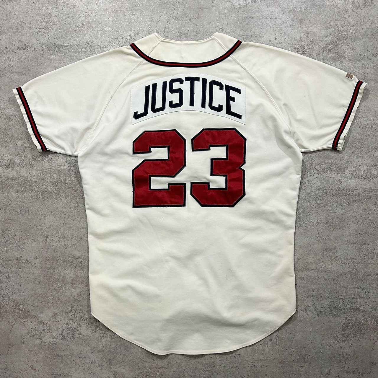 image of VTG 90's Mlb Atlanta Braves David Justice Jersey Russell Sz44 in White, Men's (Size XL)