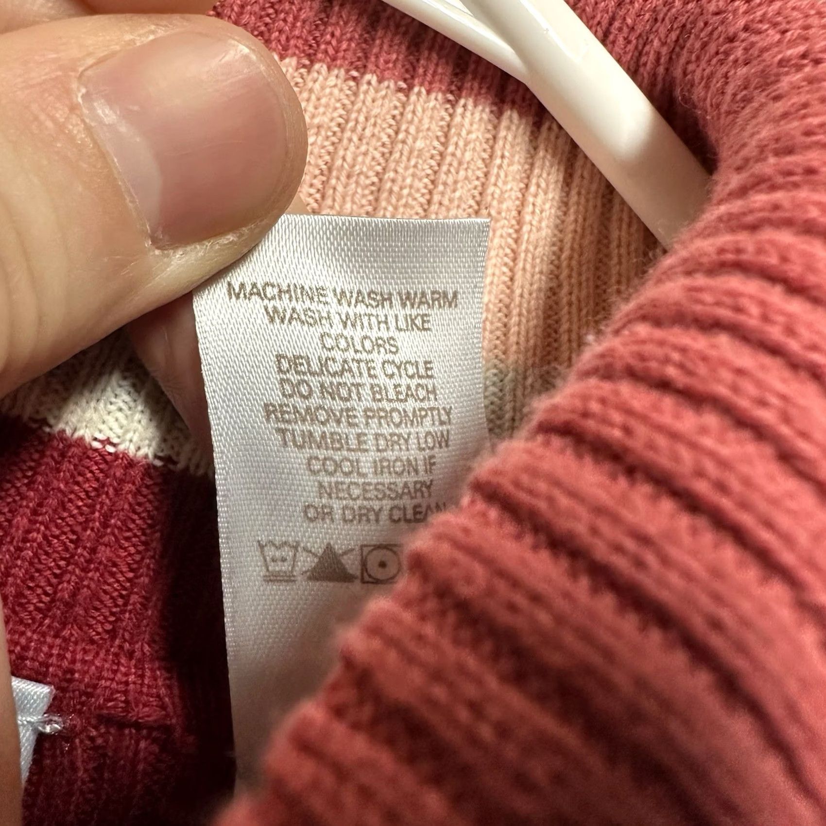Pinko JH Collectibles Sweater Womens Large Pink Striped Turtleneck Ribbed Long Sleeve Size L / US 10 / IT 46 - 6 Thumbnail