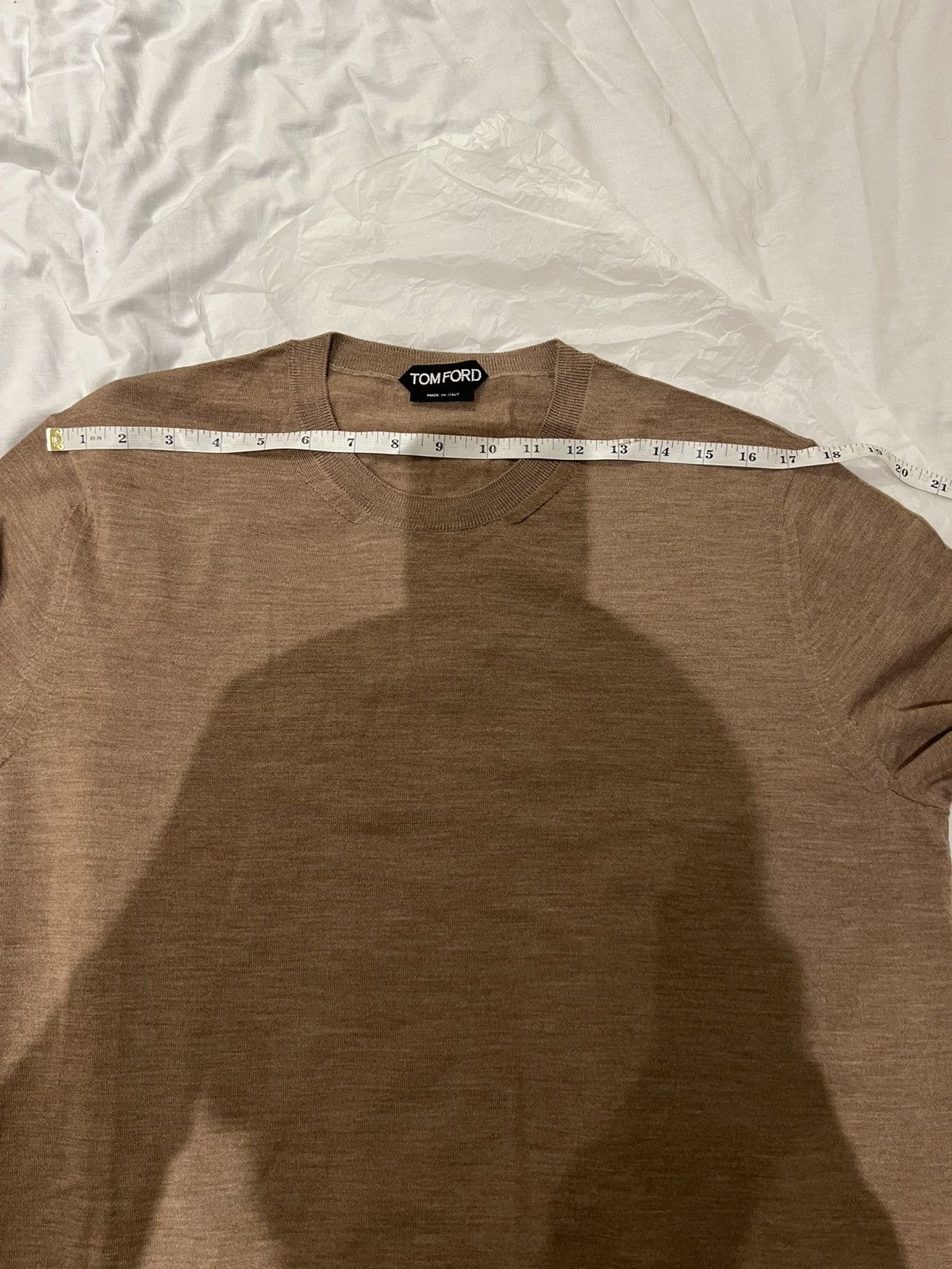 Tom Ford TOM FORD FINE GAUGE MERINO CREWNECK LIGHTTAUPE BROWN SIZE 52 Size US L / EU 52-54 / 3 - 17 Thumbnail