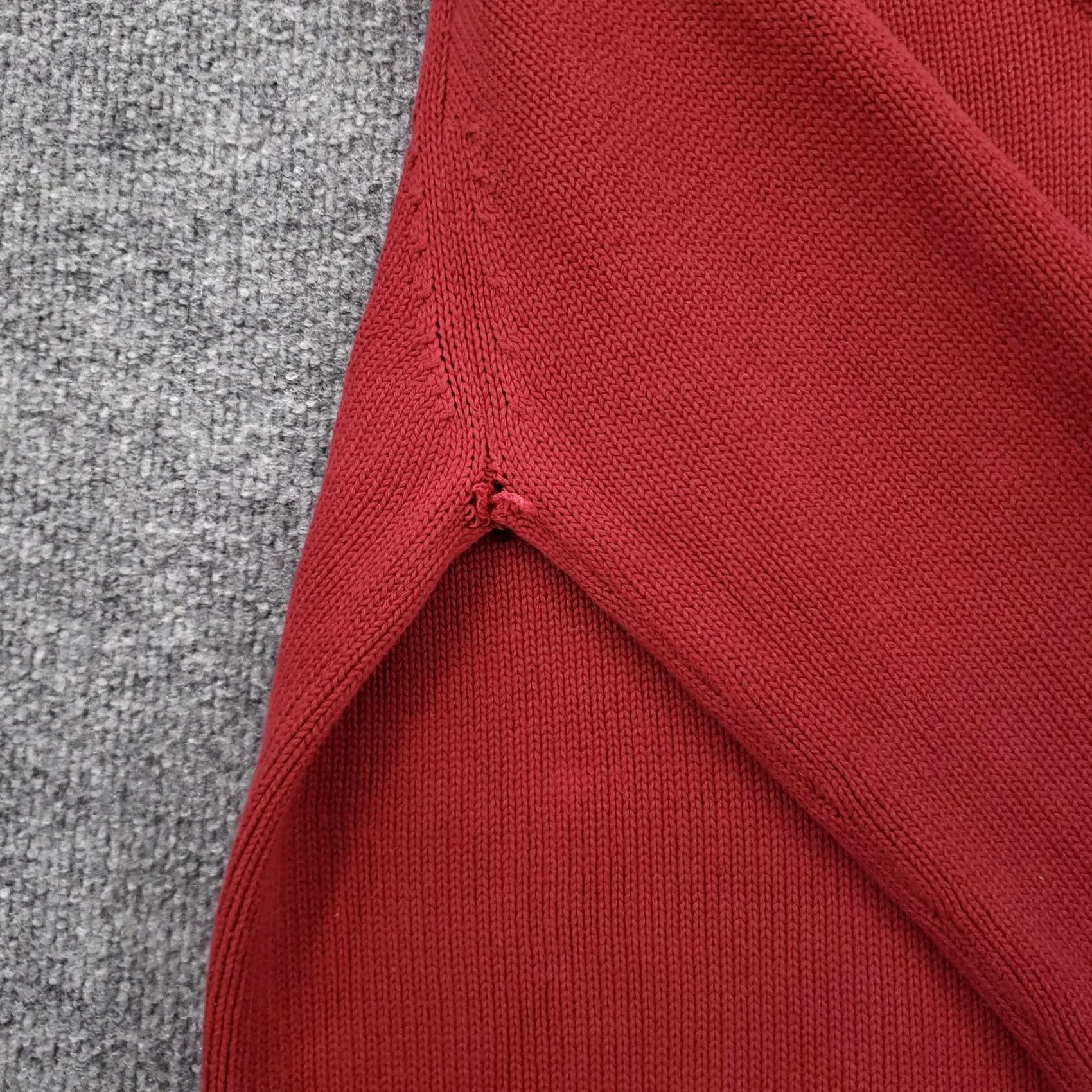 J.Crew VINTAGE J.CREW Sweater Mens M Red V-Neck Pullover Knit Cotton Long Sleeves Size US M / EU 48-50 / 2 - 7 Thumbnail