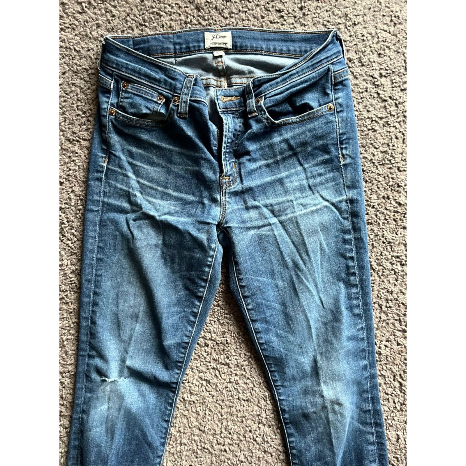 Vintage J Crew Jeans Teens in Garment-solid Blue Summer Size 27 Ankle Toothpick Skinny Size 27" / US 4 / IT 40 - 2 Thumbnail
