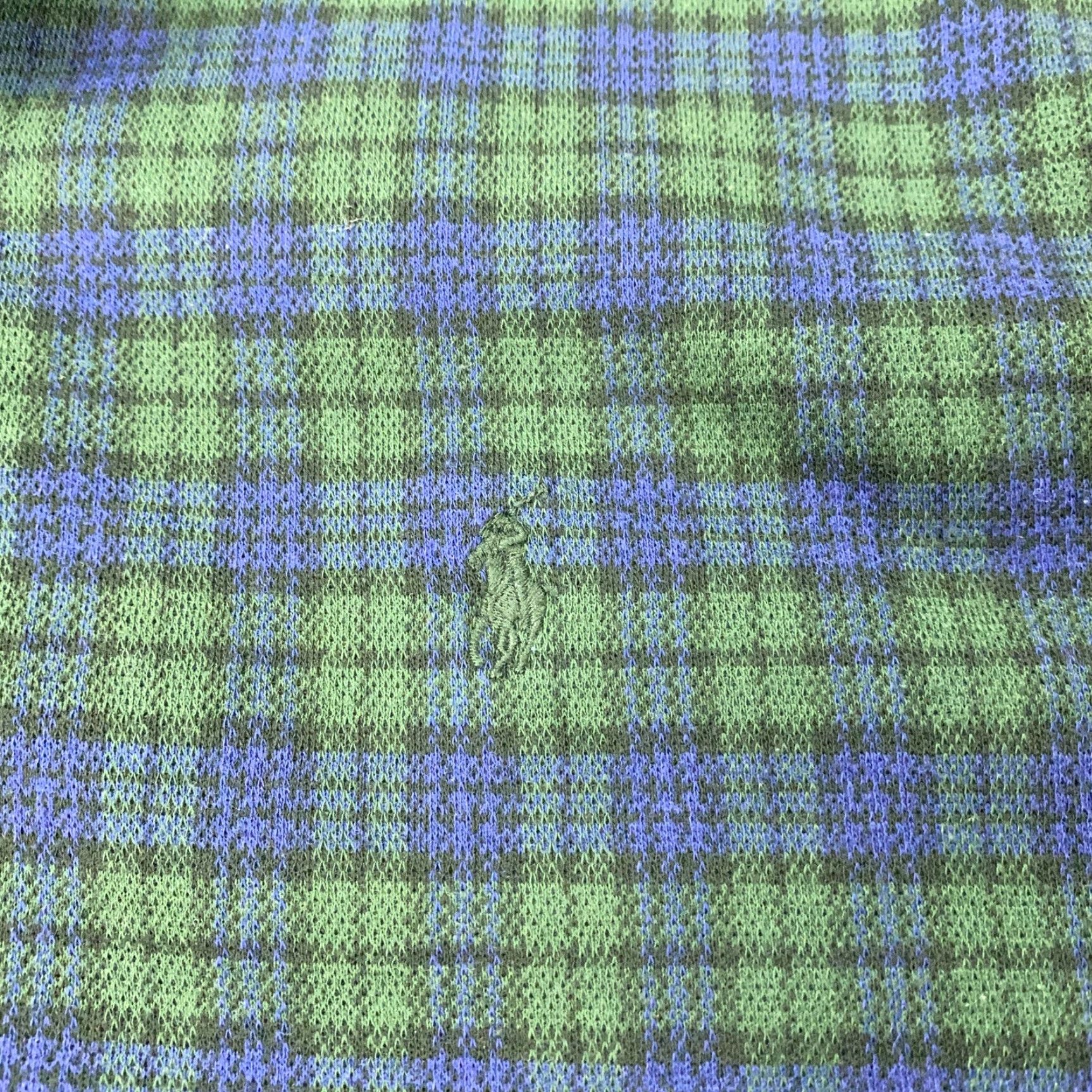 Polo Ralph Lauren VINTAGE Polo Ralph Lauren Golf Shirt Men Large Green Blue Plaid Cotton Short Sleeve All Seasons Size US L / EU 52-54 / 3 - 2 Thumbnail