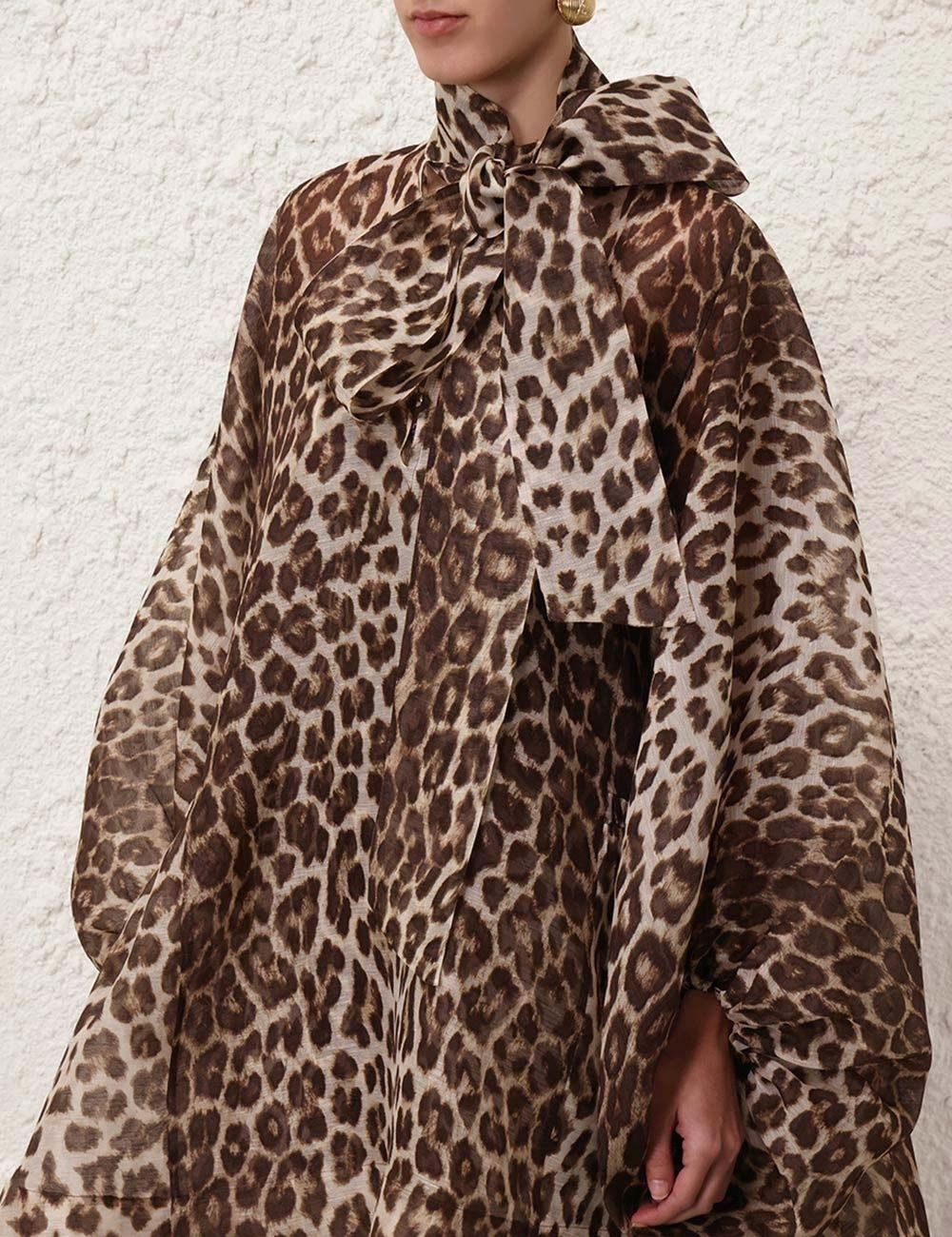 Zimmermann o1w1db10925 Illustration Billow Mini Dress in Leopard Size XS / US 0-2 / IT 36-38 - 5 Thumbnail