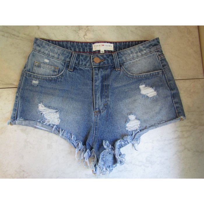 Vintage Toast Jeans Distressed Cut Off Light Wash Denim Short Shorts