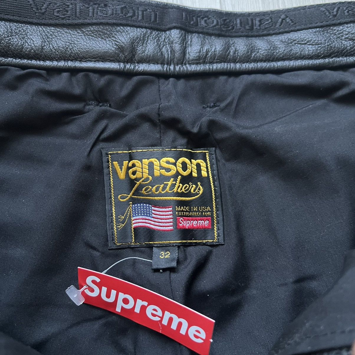 Supreme × Vanson Leathers Supreme x Vanson Ghost Rider Leather Pants (Black) Size US 32 / EU 48 - 11 Thumbnail