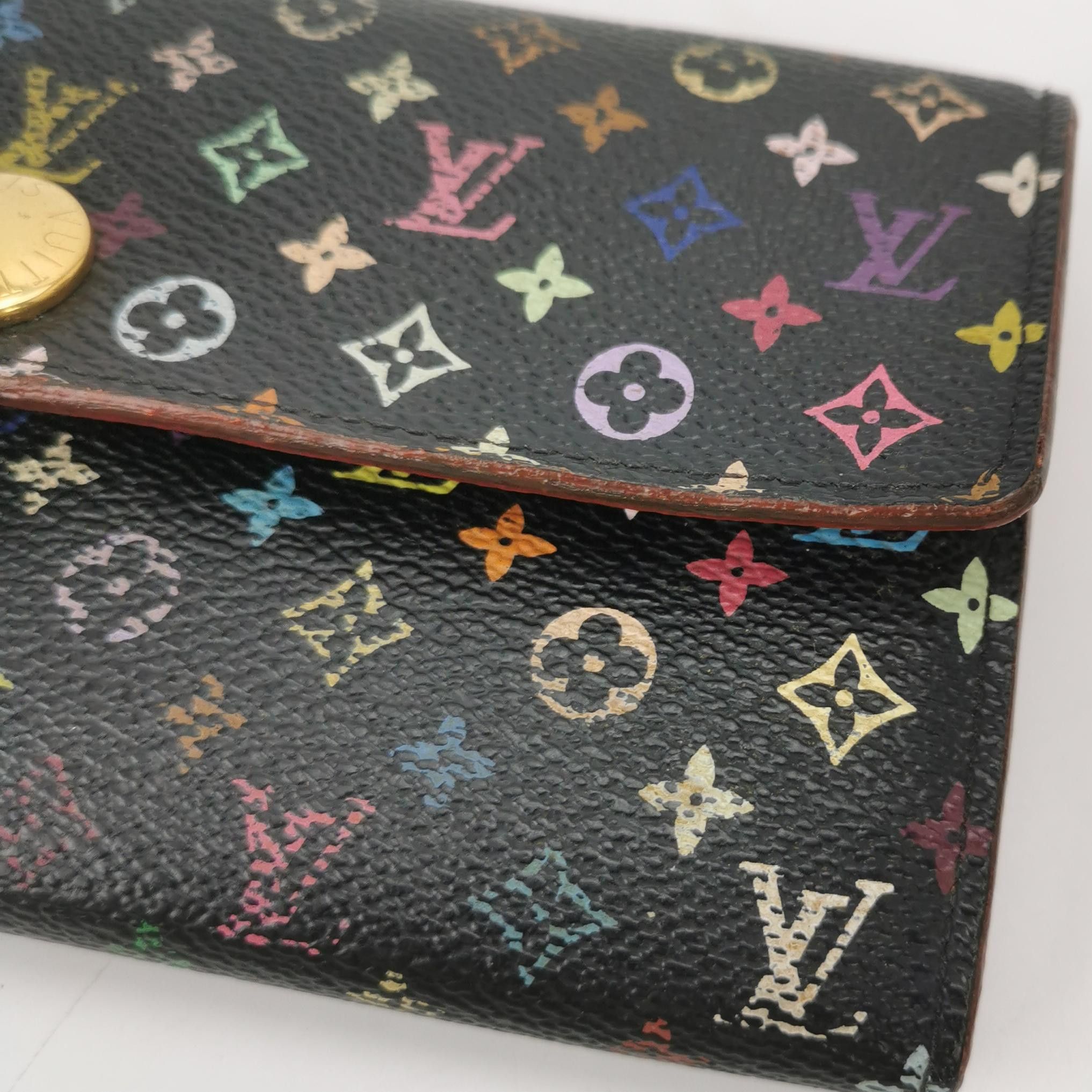 Louis Vuitton Louis Vuitton (LV) Black Tricolor Classic Fashion Wallet -y Size ONE SIZE - 7 Thumbnail
