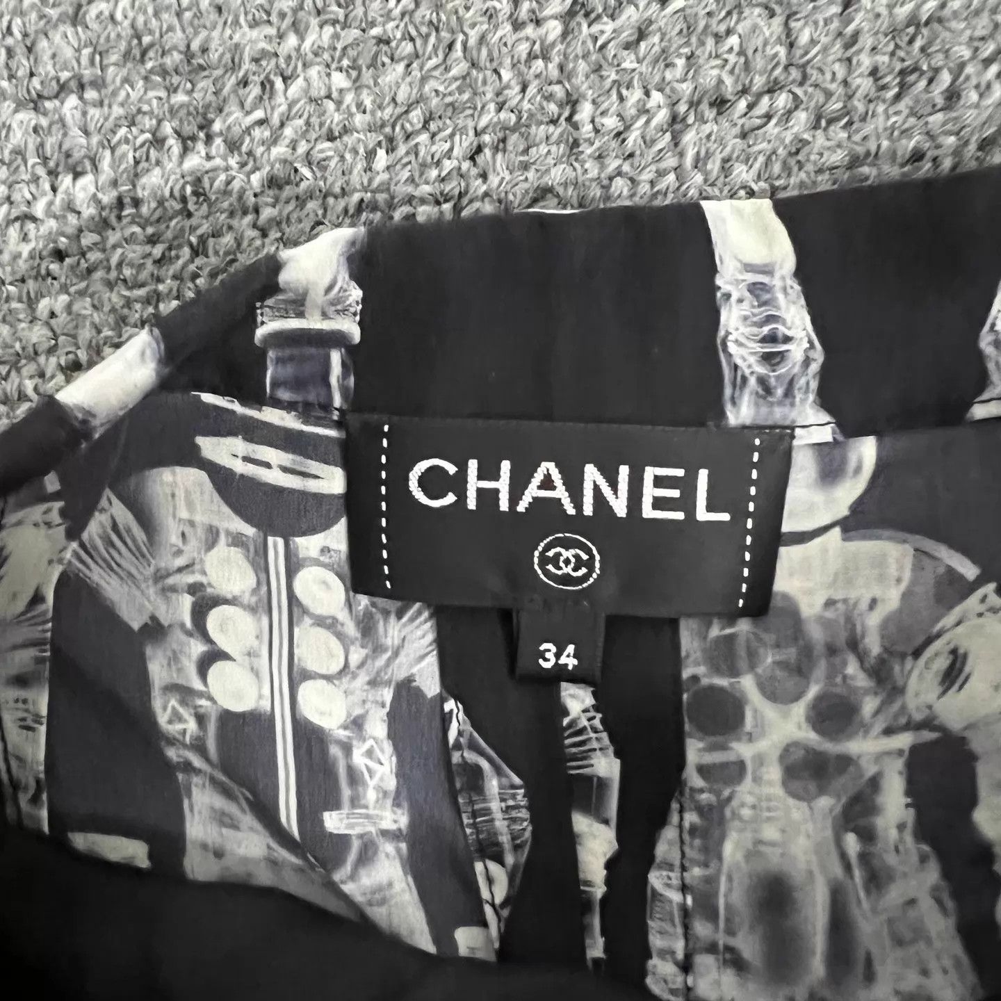 Chanel Chanel Runway Robot Print Wide-leg Pants 34 99 New Size 25" / US 0 / IT 36 - 6 Thumbnail