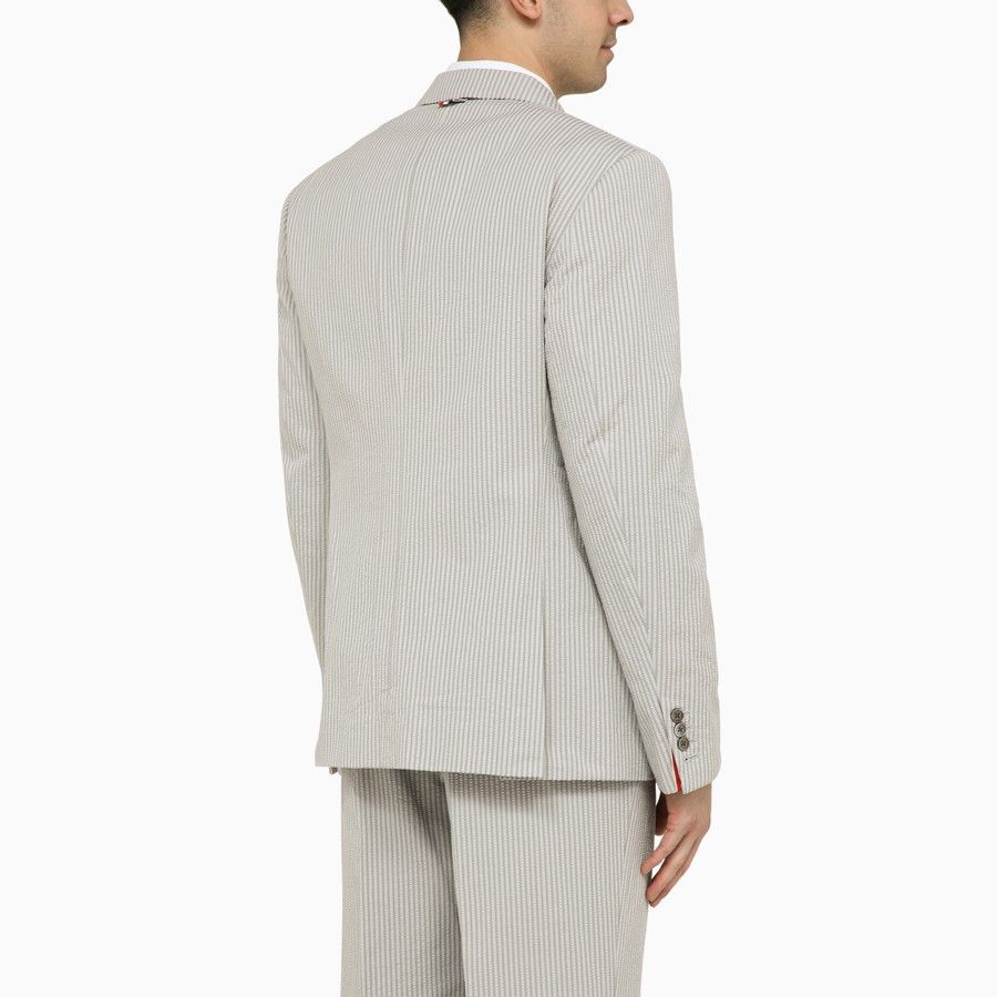 Thom Browne o1d2blof0724 Single-breasted Jacket in Light Grey Size US XL / EU 56 / 4 - 3 Thumbnail