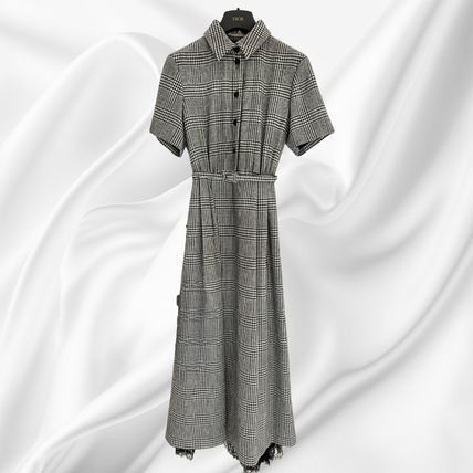 o1w1db10124 Prince Of Wales Virgin Wool Dress in Black