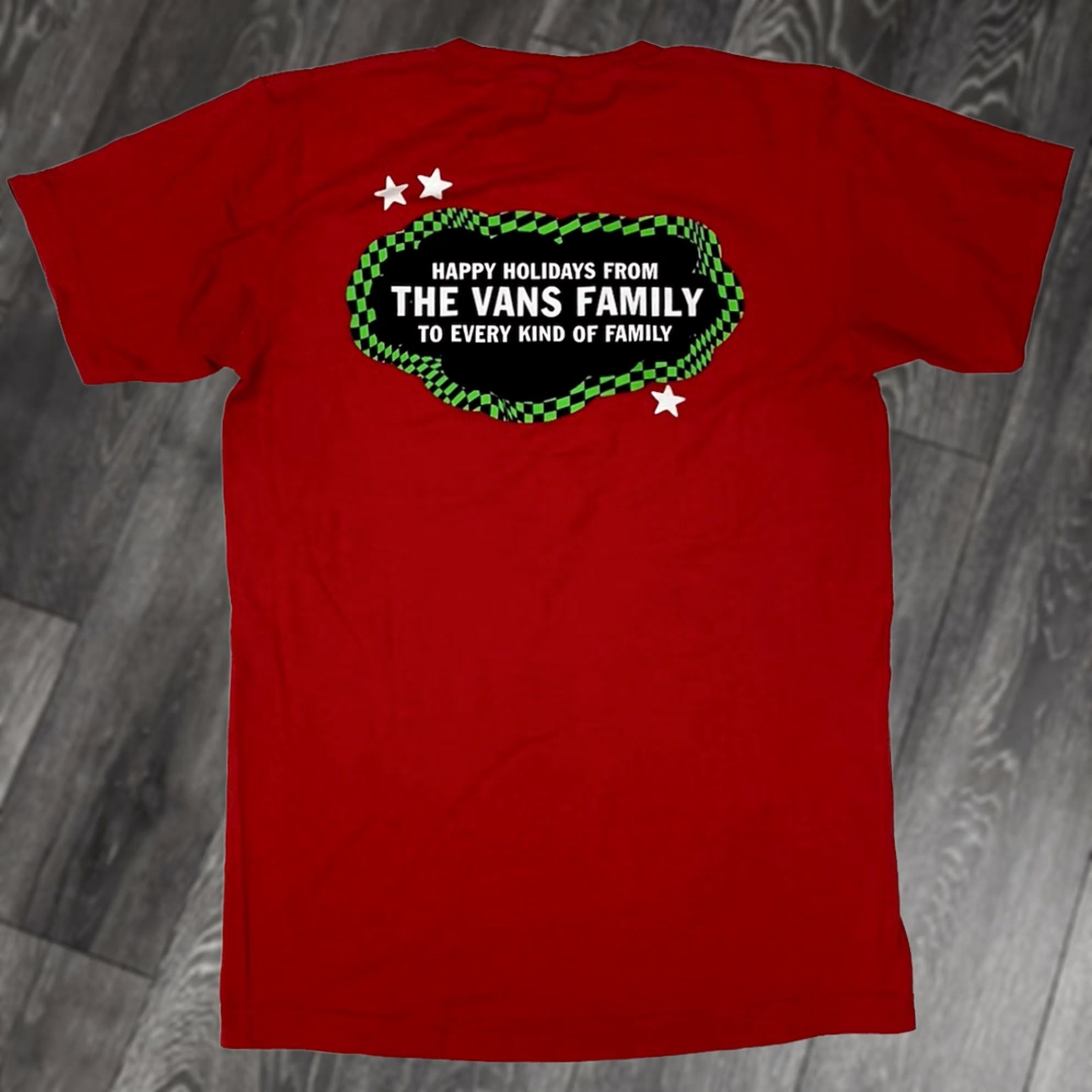 Vans Vans Shirt Men Small Red Graphic Print Holiday All Seasons Logo Short Sleeve Crew Neck 100% Cotton - Mens Size US S / EU 44-46 / 1 - 1 Thumbnail