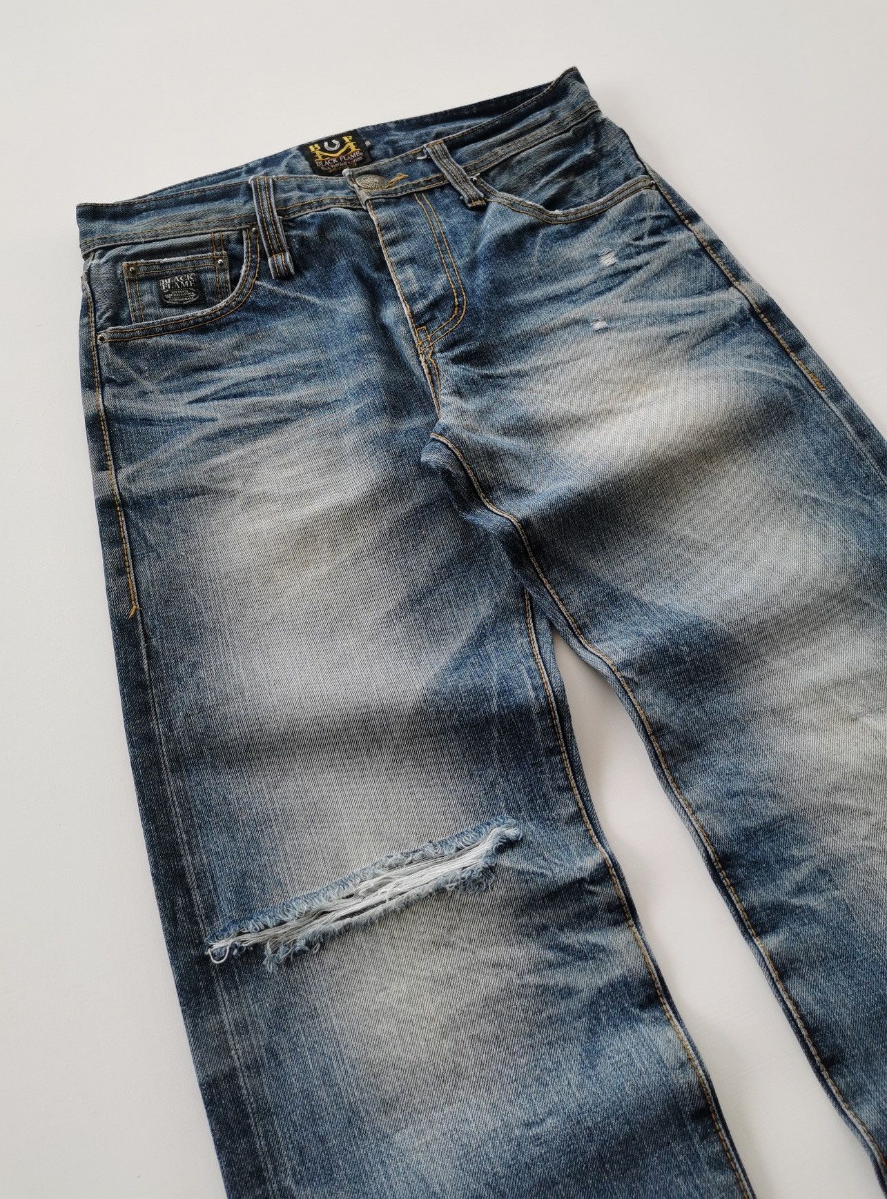 Kapital Black Flame Carpe Diem Selvedge Denim Jeans Size US 32 / EU 48 - 3 Thumbnail