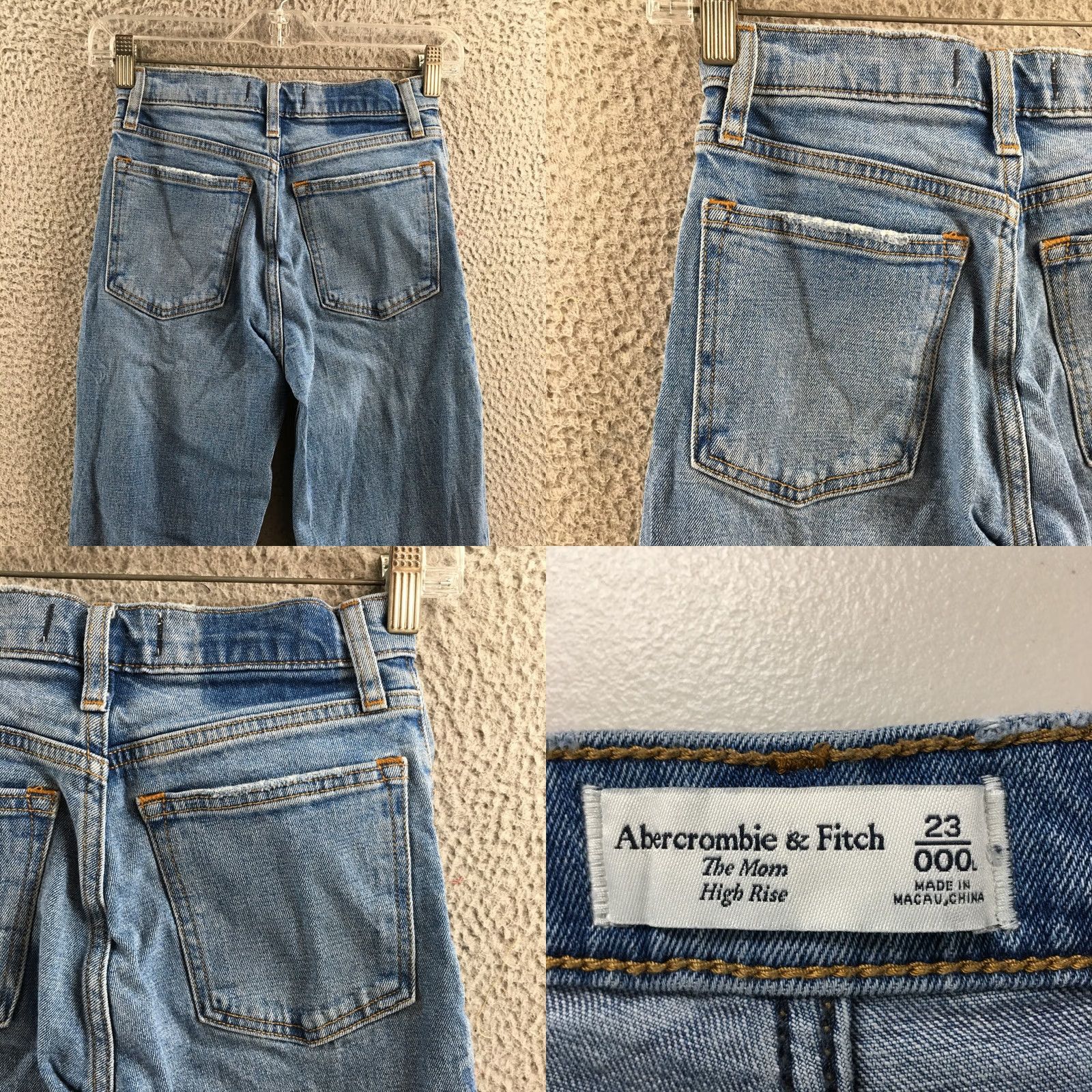 Abercrombie & Fitch Abercrombie & Fitch Jeans Womens 23 Blue The Mom High Rise Straight Leg Zip Fly Shirt? Size 40" / US 18 - 9 Thumbnail