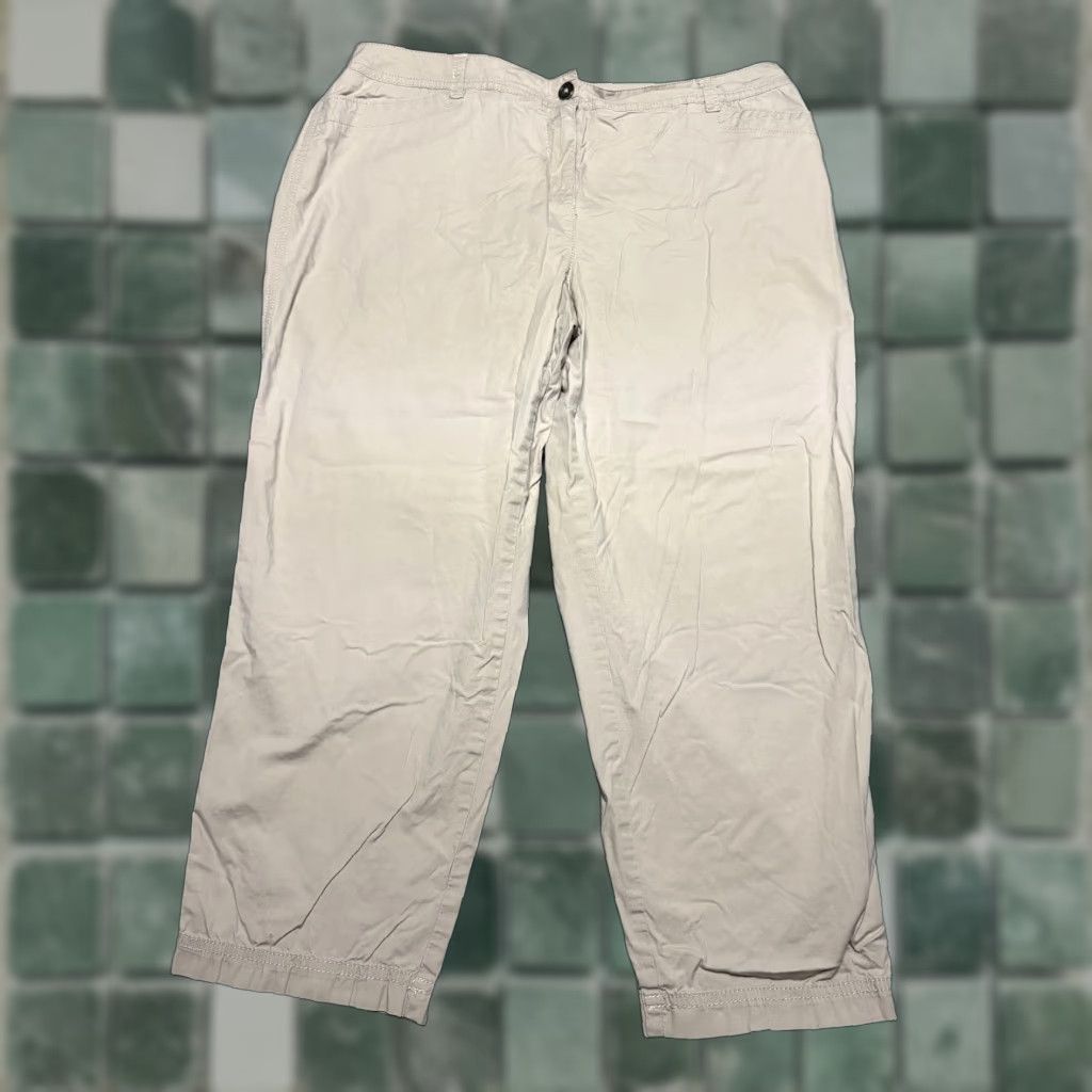 Vintage Chico's Cropped Pants Womens Size 2 Beige Cotton Spandex Capris City Minimalist Capsule Size 26" / US 2 / IT 38 - 1 Thumbnail