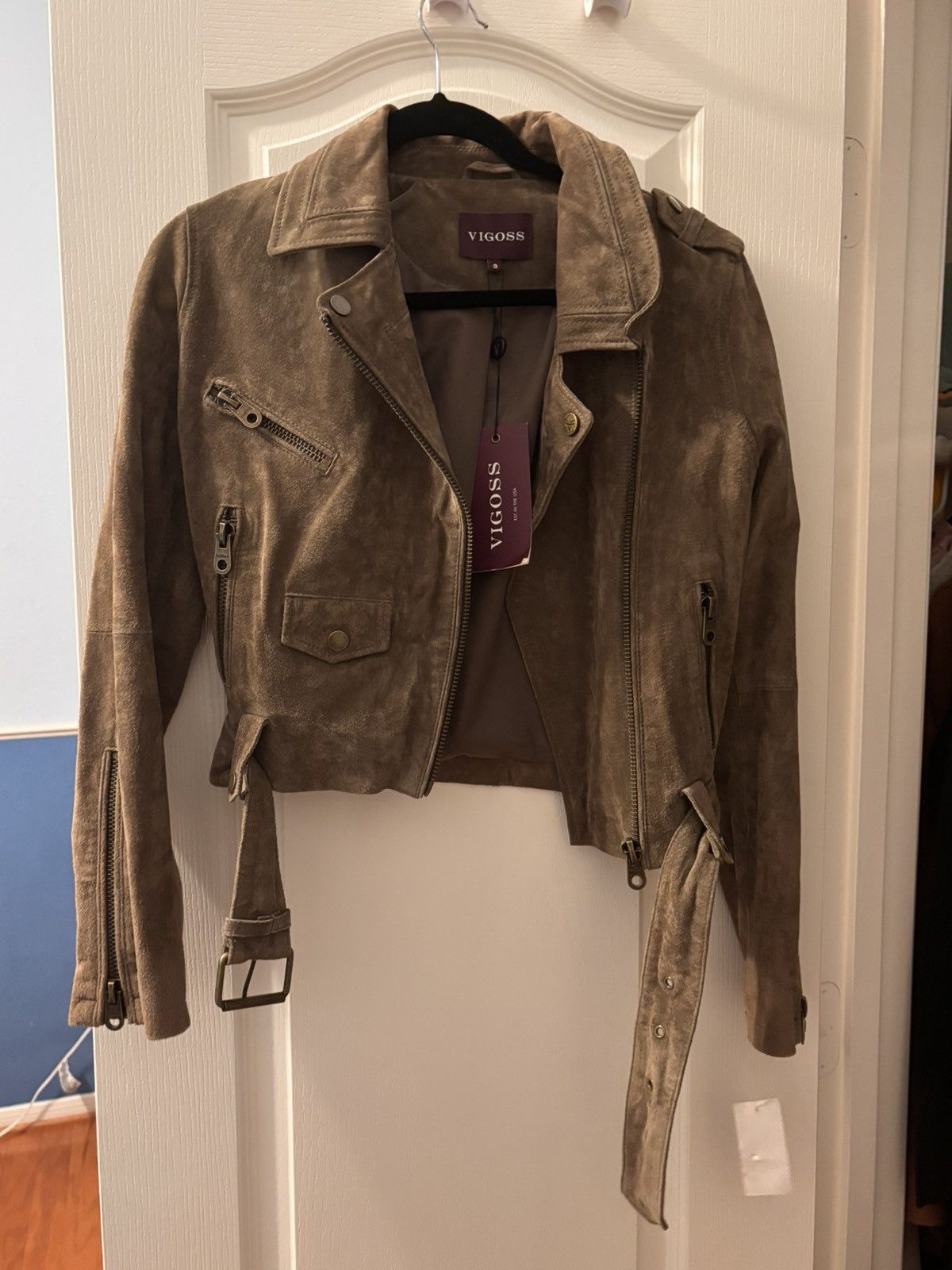 Saks Fifth Avenue vigoss 100% leather jacket Size S / US 4 / IT 40 - 2 Thumbnail