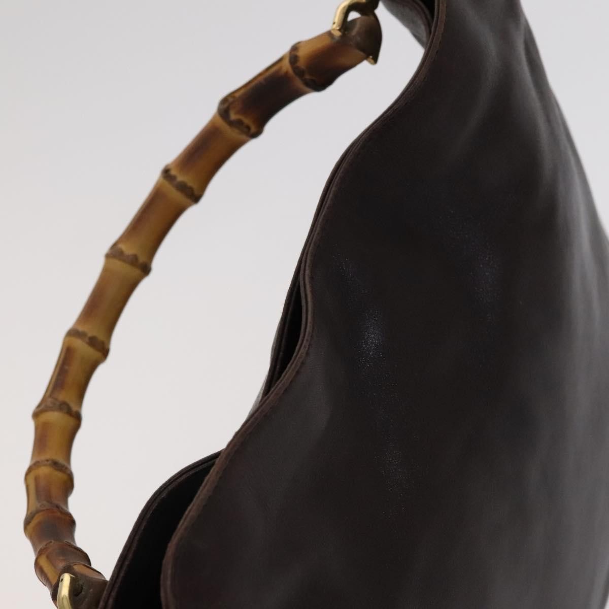 Gucci GUCCI Bamboo Handbag Leather Brown Gold 001 1705 001 1705 Size ONE SIZE - 6 Thumbnail