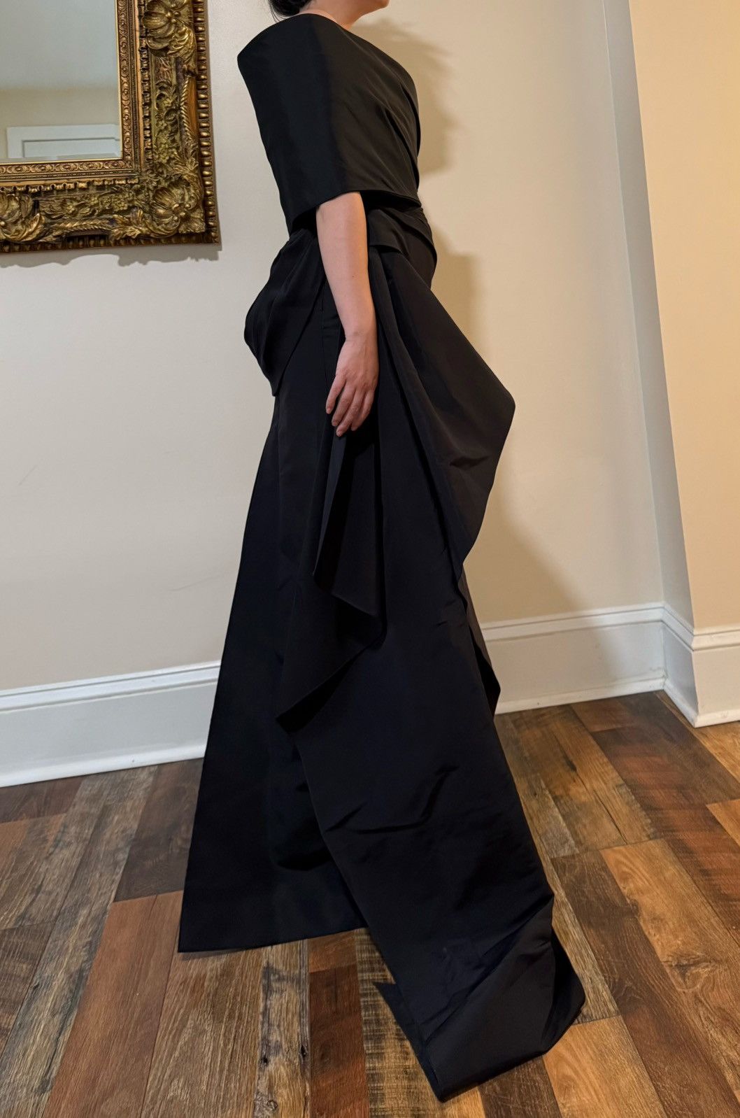 Oscar De La Renta Oscar de la Renta Black One-Shoulder Gown Size L / US 10 / IT 46 - 9 Thumbnail