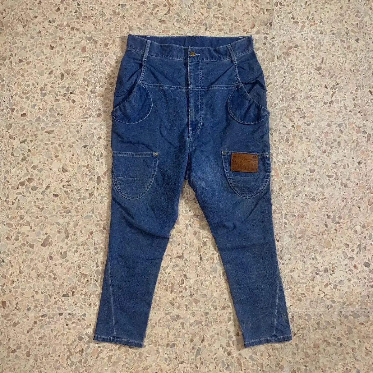 Issey Miyake MERCIBEAUCOUP BY ISSEY MIYAKE EAR DESIGN DROP CROTCH DENIM Size US 32 / EU 48 - 1 Thumbnail