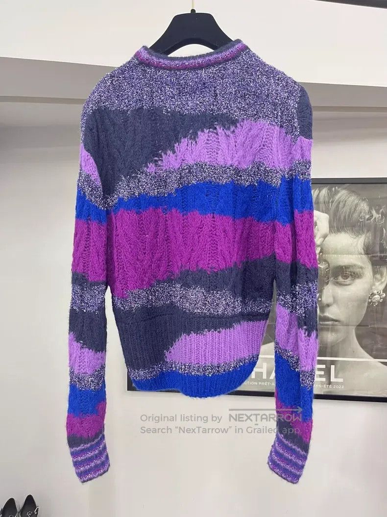 Chanel Chanel 22A purple and blue colour block alpaca wool sweate Size XXS / US 00 / IT 34 - 3 Thumbnail