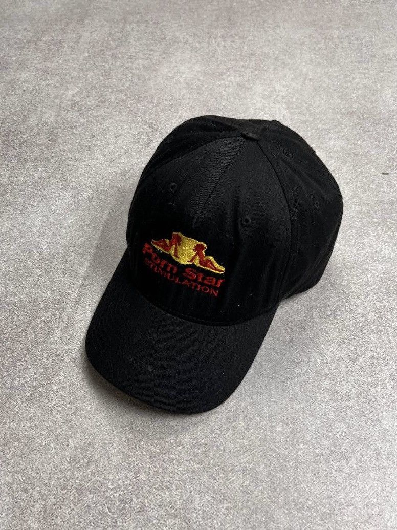 Hook-Ups × Vintage Vintage Pornstar Stimulation Embroidery Flex Fit Y2K Cap Os Size ONE SIZE - 3 Thumbnail