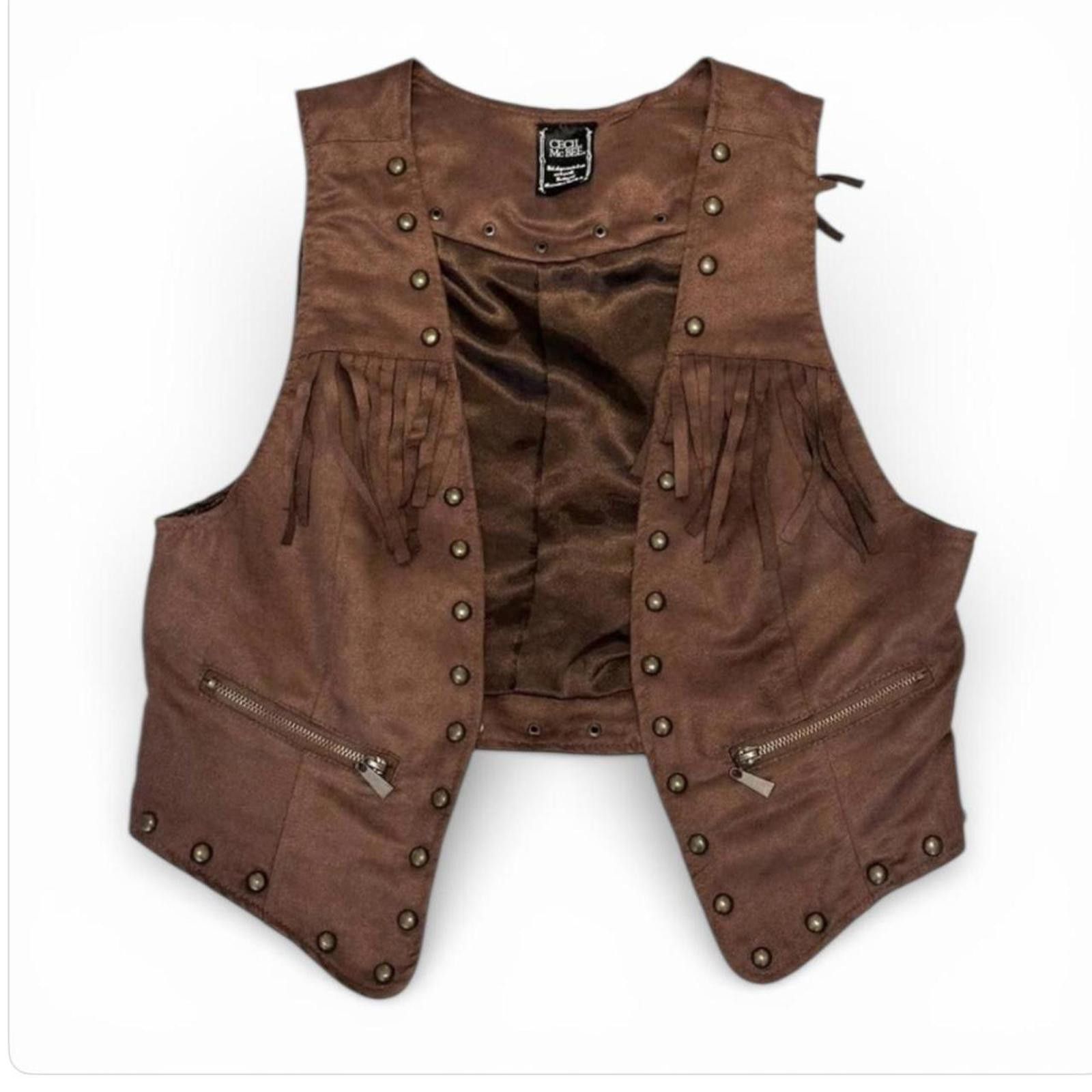 Other Western cowgirl style leather brown vest top Size XS / US 0-2 / IT 36-38 - 1 Thumbnail