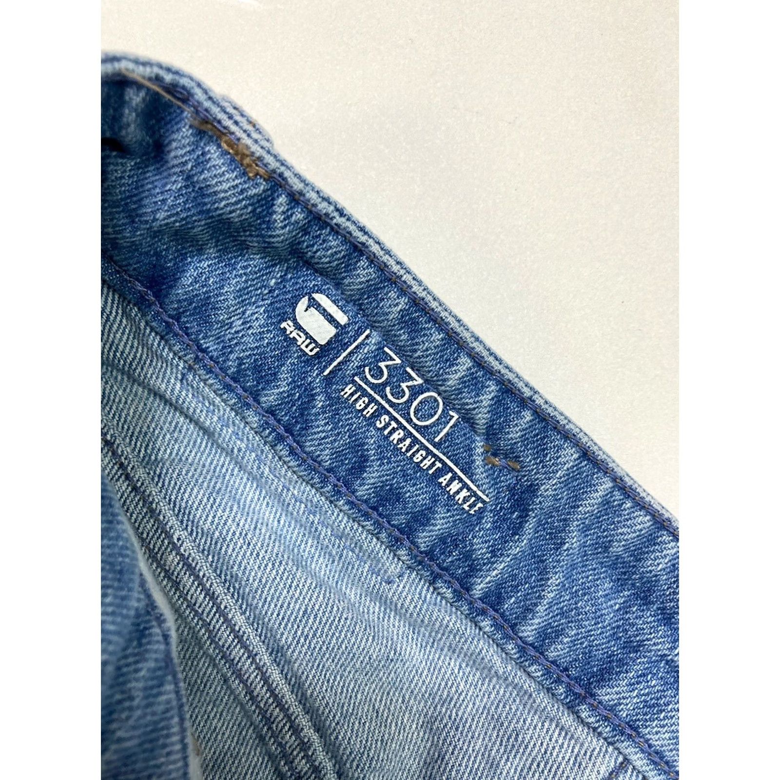 G-Star VINTAGE G-Star 3301 Jeans Denim 5-Pocket Women Size 24 Blue Fringe Ankle Slim/Regular Size 42" / US 20 - 7 Thumbnail