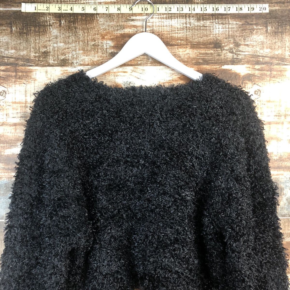Japanese Brand DL Revlon Newyork Black Mohair Knitwear #C035 Size L / US 10 / IT 46 - 2 Thumbnail
