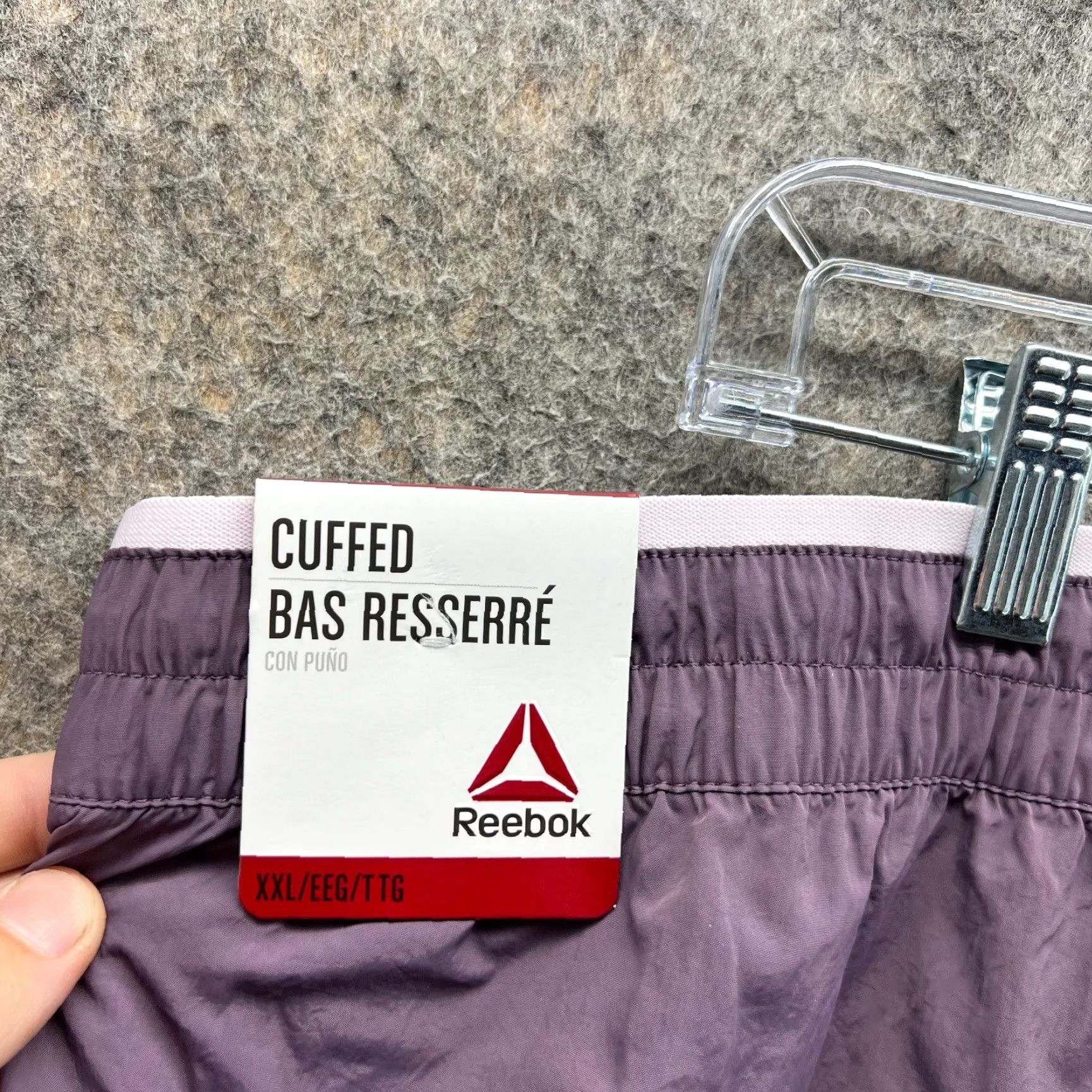 Reebok VINTAGE Reebok Pants Men 2XL Purple Focus Track Nylon Sweat Cuffed New Size US 39 - 5 Thumbnail