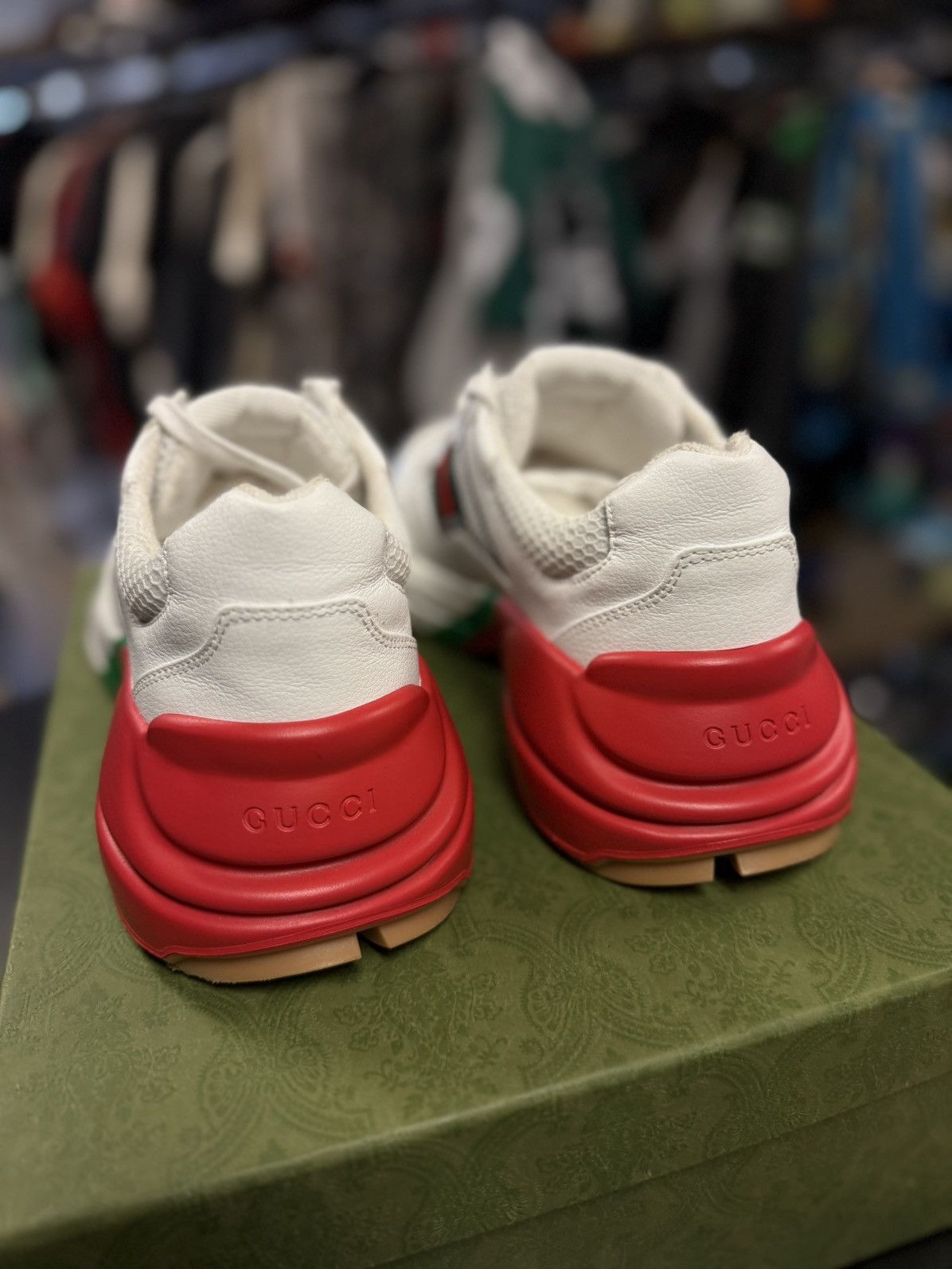 Gucci Gucci White Red Rhyton Shoes Size 7.5G/8US Size US 8 / EU 41 - 8 Thumbnail