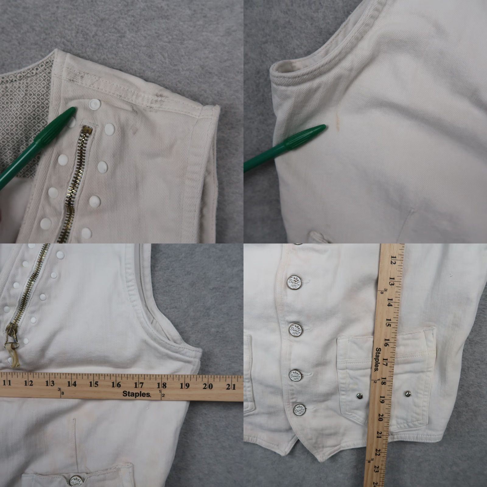 Diesel VINTAGE Diesel Denim Vest Jacket Women Size XL Women Studded Western Vest Casual White Denim Vest XL Women Western Studded Diesel Vintage Size XL / US 12-14 / IT 48-50 - 10 Thumbnail