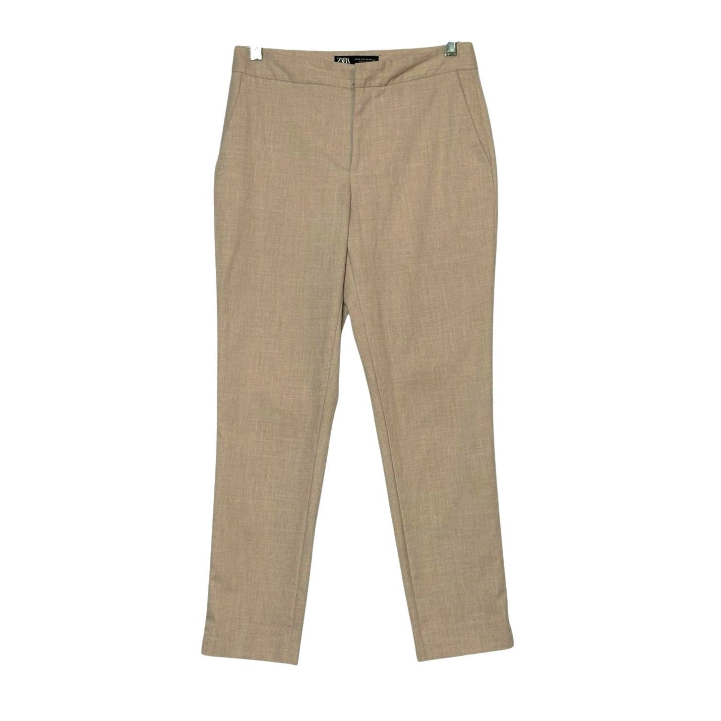 Zara ZARA beige straight legs flat front pants size 2 Size 26" / US 2 / IT 38 - 1 Thumbnail